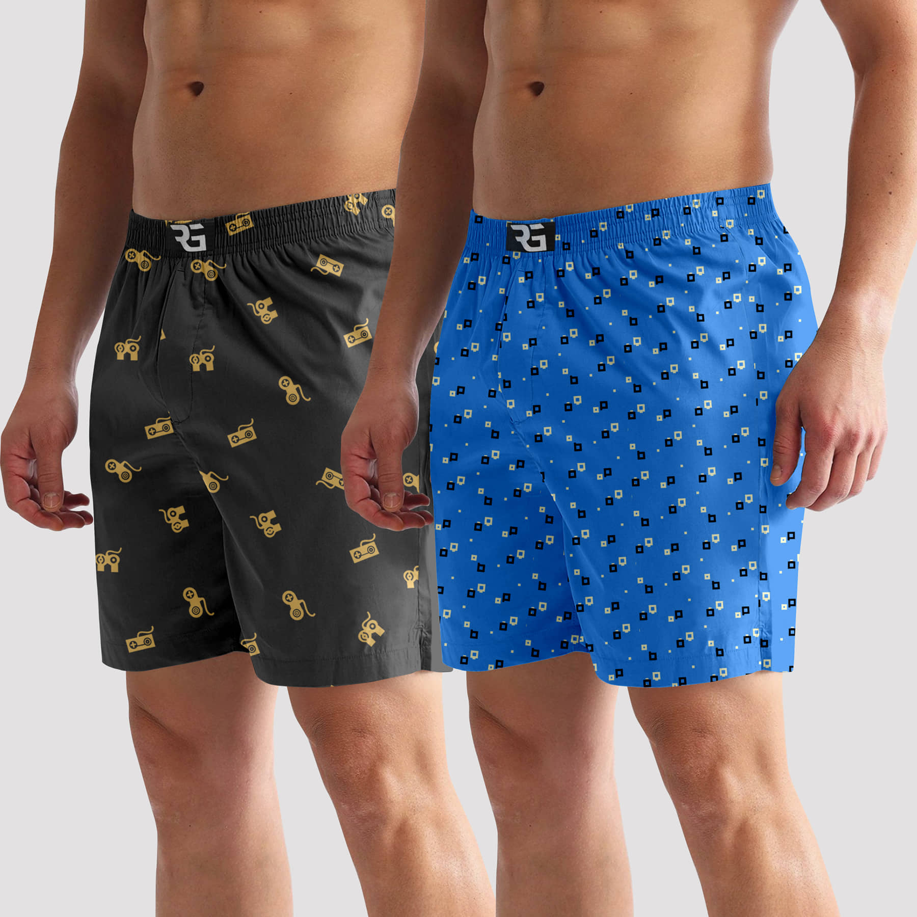 Riglozi Pack of 2 Cotton Boxers For Men's ( Assorted 2 )