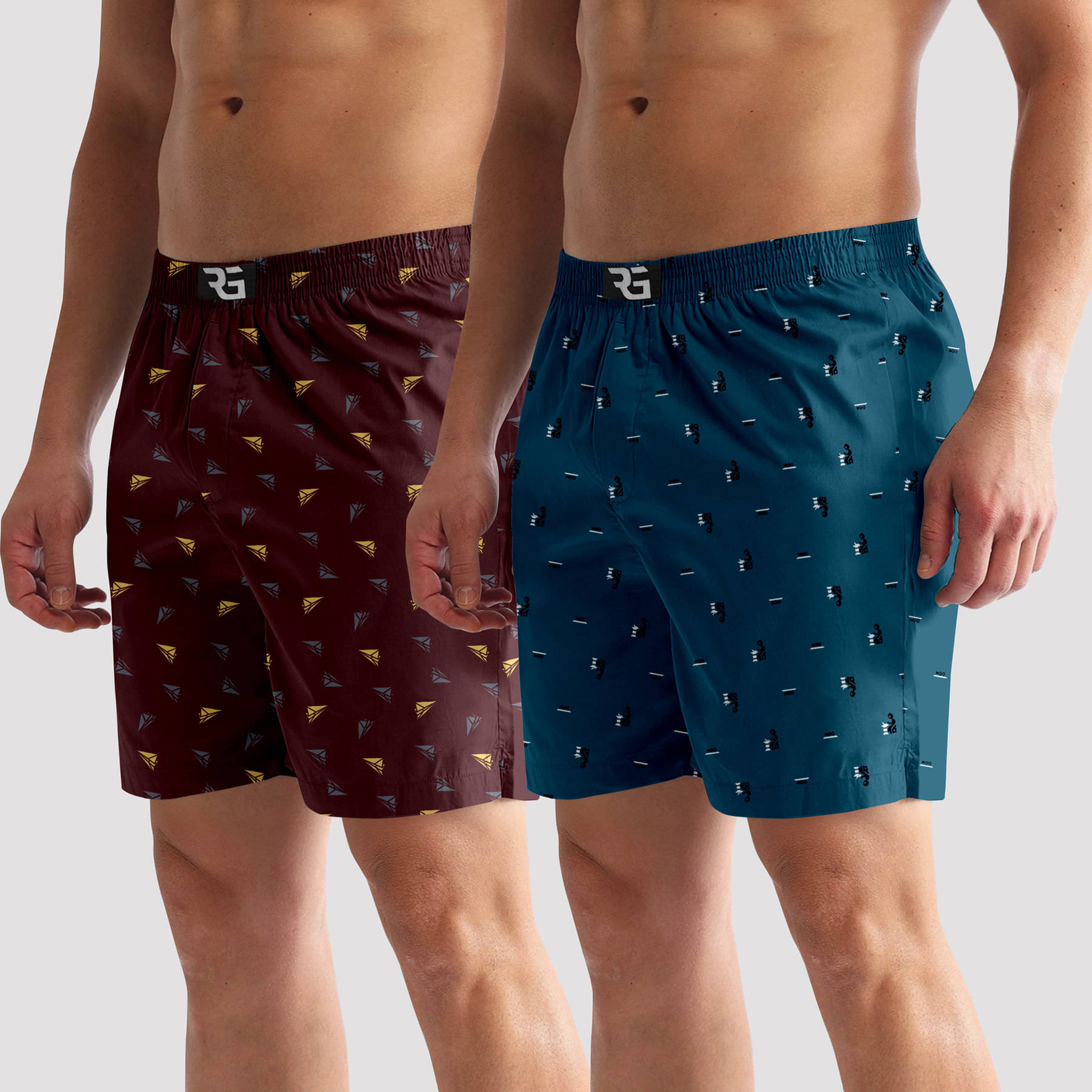     			Riglozi Pack of 2 Cotton Boxers For Men's ( Assorted 2 )