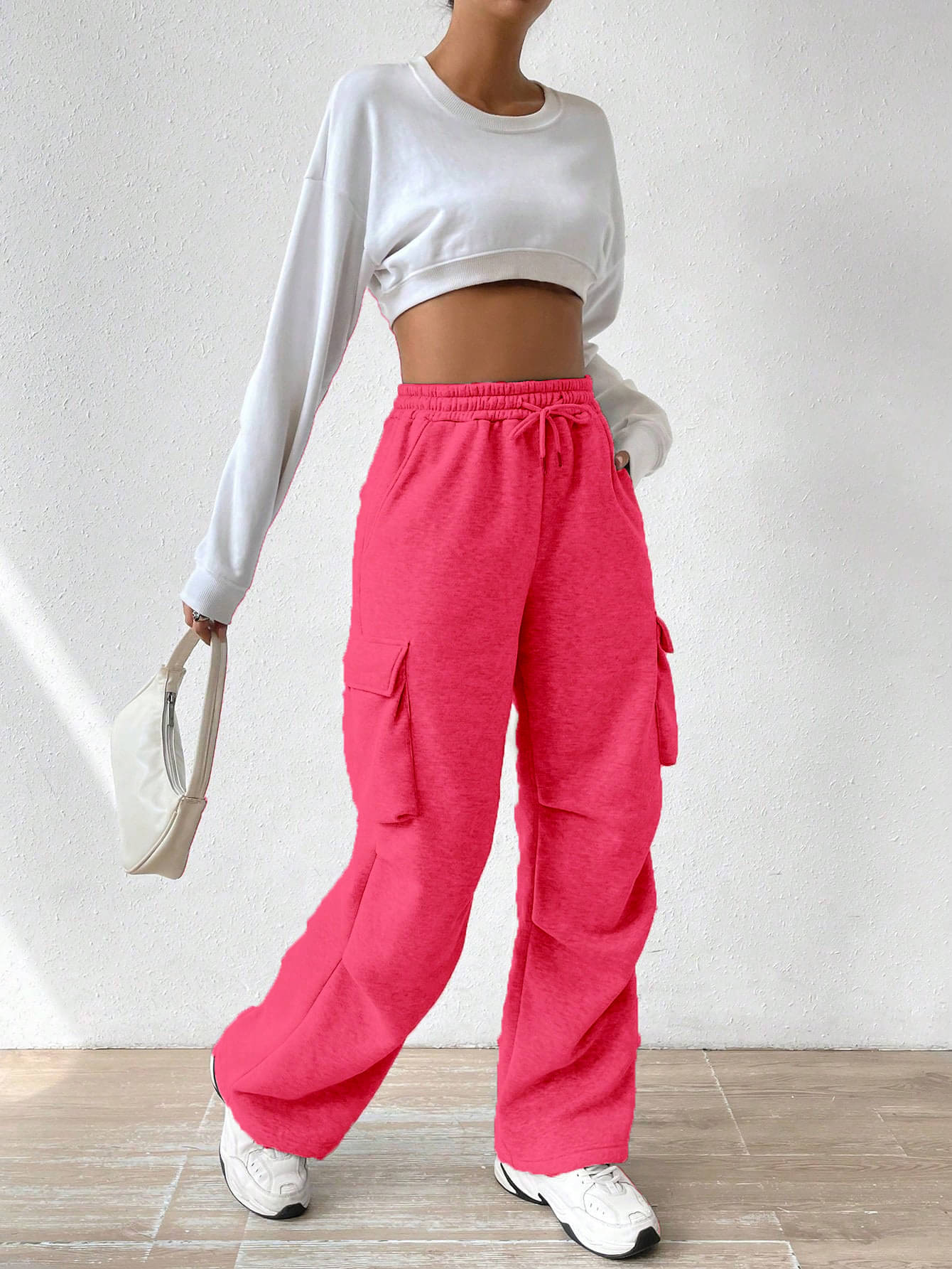     			SAKHWALA Pack of 1 Polyester Baggy Women's Cargo Pants ( Pink )