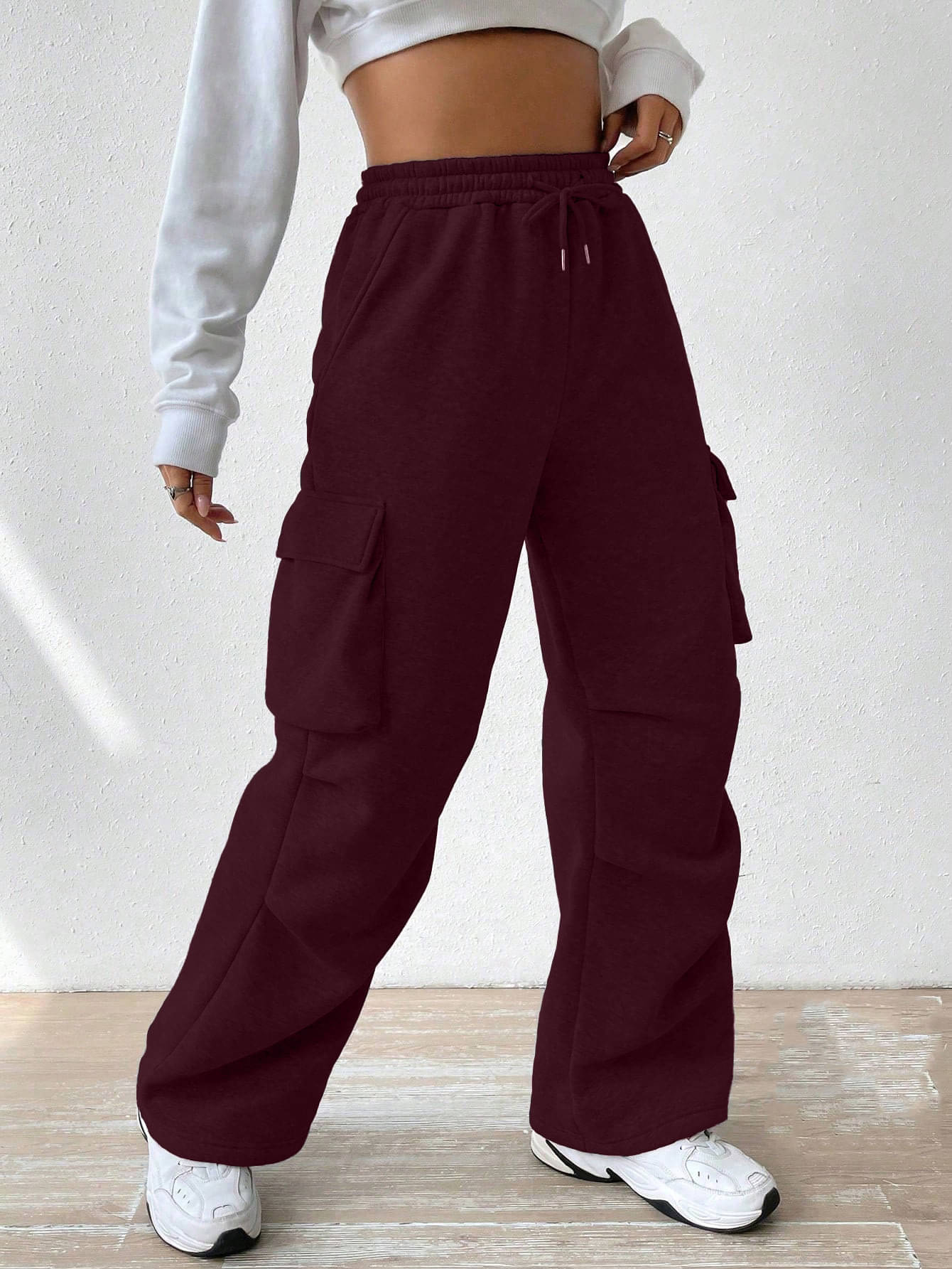     			SAKHWALA Pack of 1 Polyester Baggy Women's Cargo Pants ( Wine )