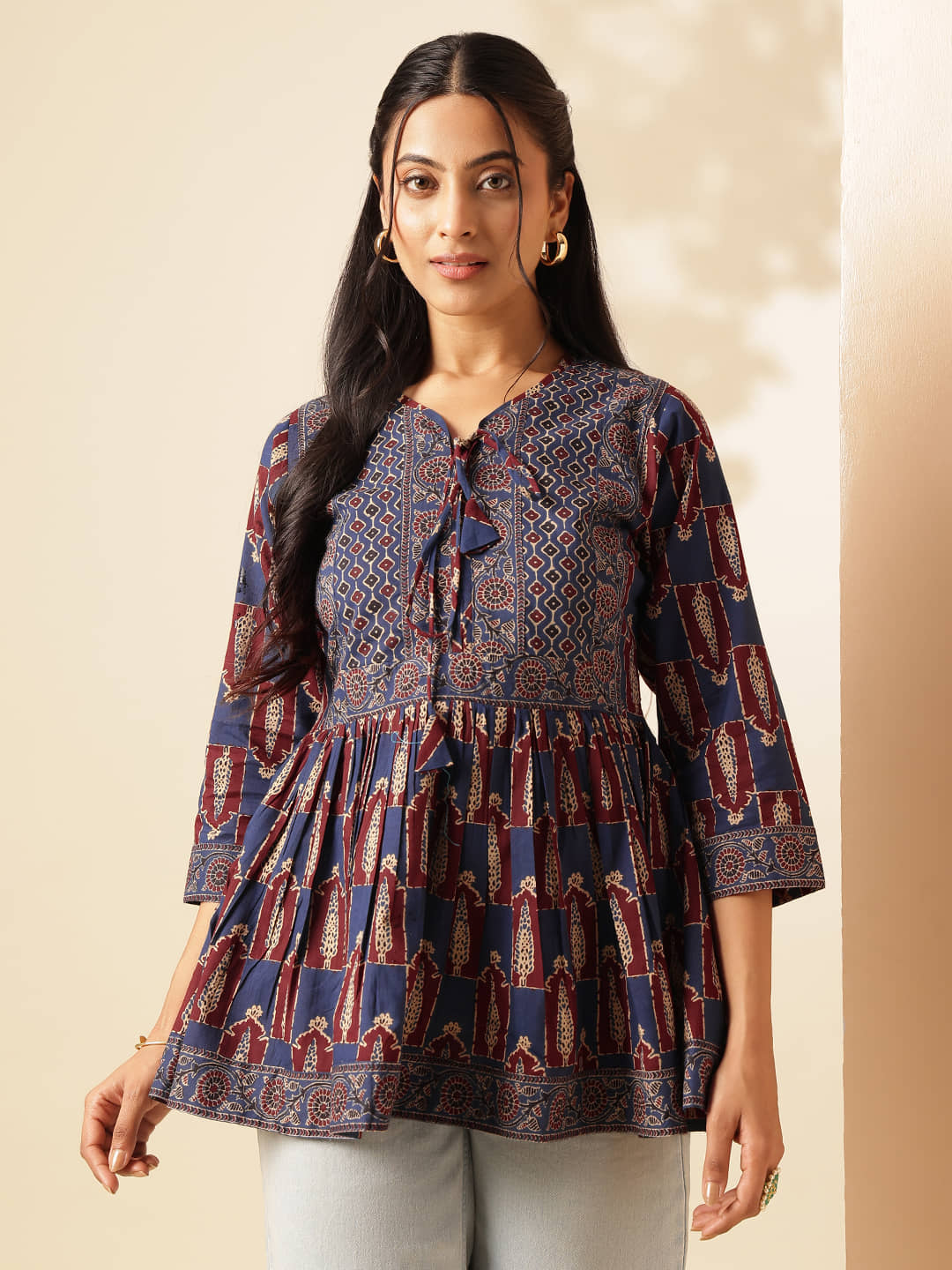 Vbuyz Maroon Cotton Women's Tunic ( Pack of 1 )