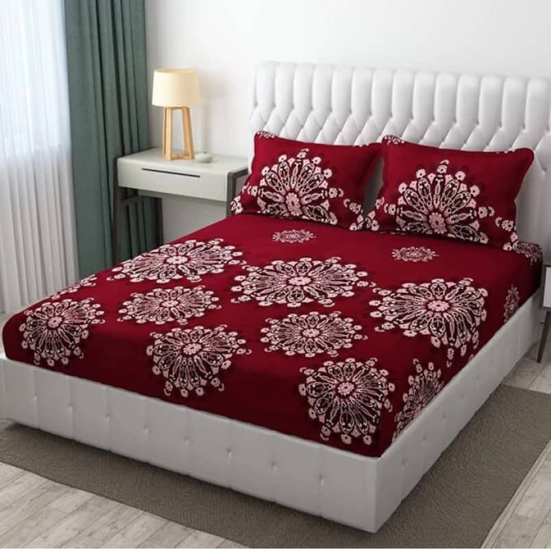 kids wonders Microfibre 1 King Fitted Bedsheet with 2 Pillow Covers ( 200 cm x 182 cm ) , Multi