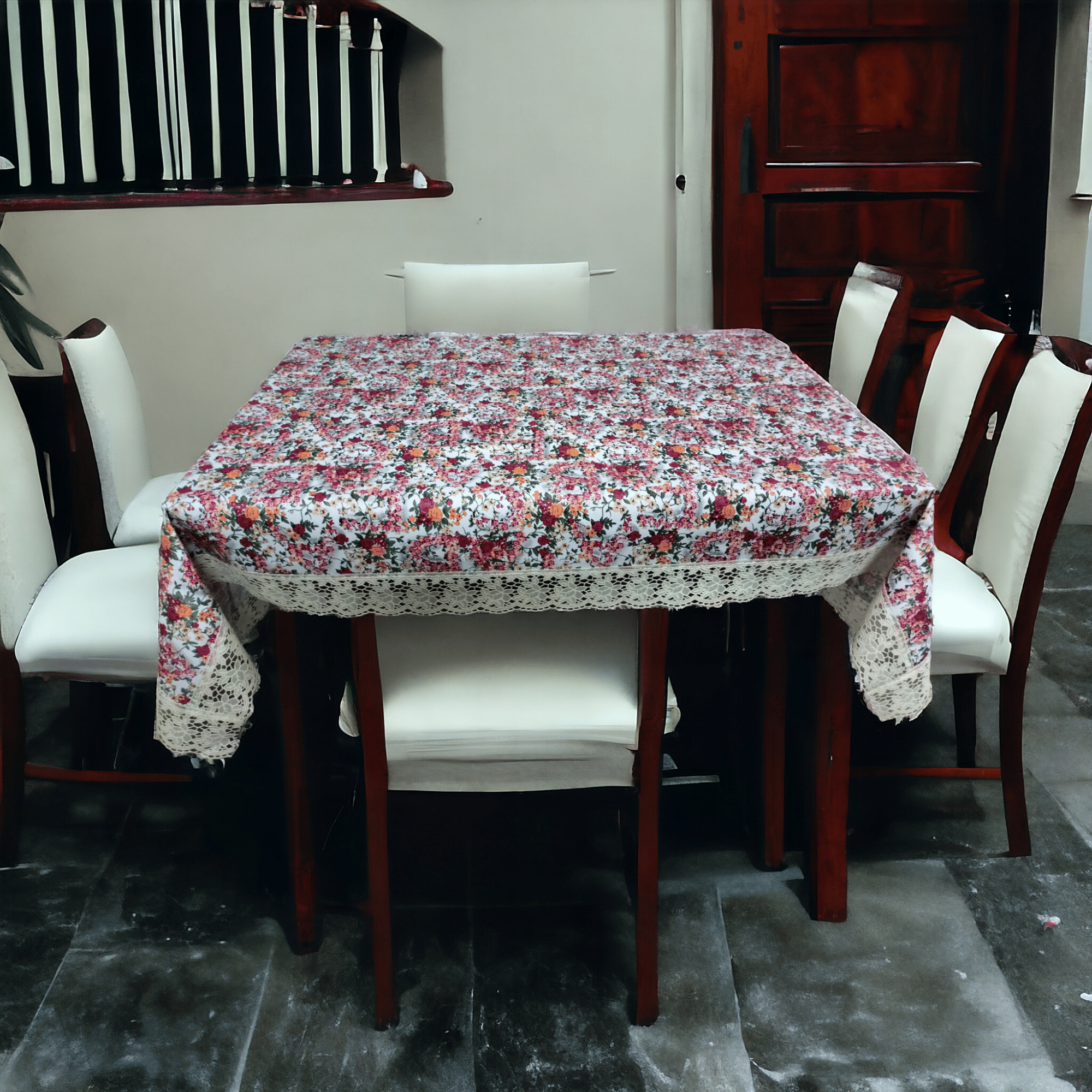 mopak decor Printed Polyester 6 Seater Rectangle Table Cover ( 229 x 152 ) cm Pack of 1 Orange mopak decor Printed Polyester 6 Seater Rectangle Table Cover ( 229 x 152 ) cm Pack of 1 Orange