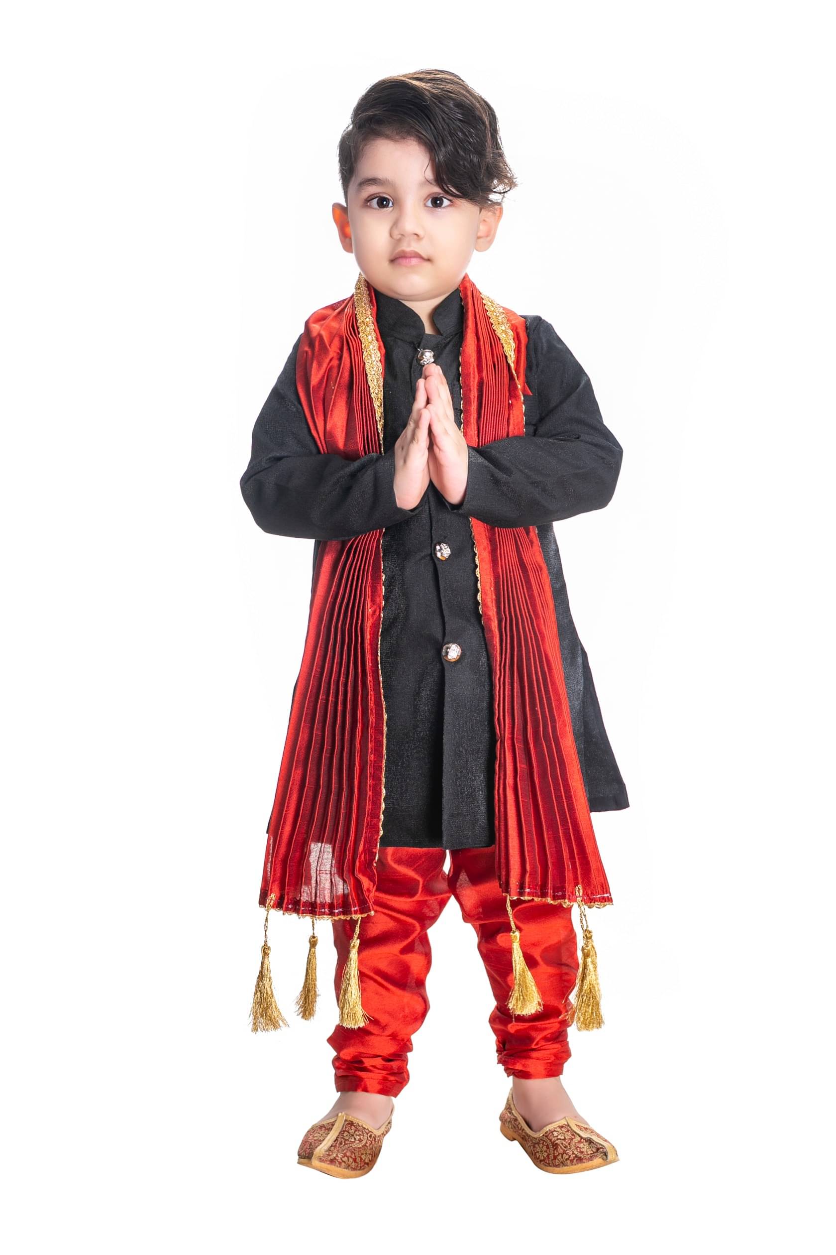 s muktar garments Baby Boys Cotton Solid - Pattern Kurta Pyjama Set ( Black , Pack of 1 )     			s muktar garments Baby Boys Cotton Solid - Pattern Kurta Pyjama Set ( Black , Pack of 1 )