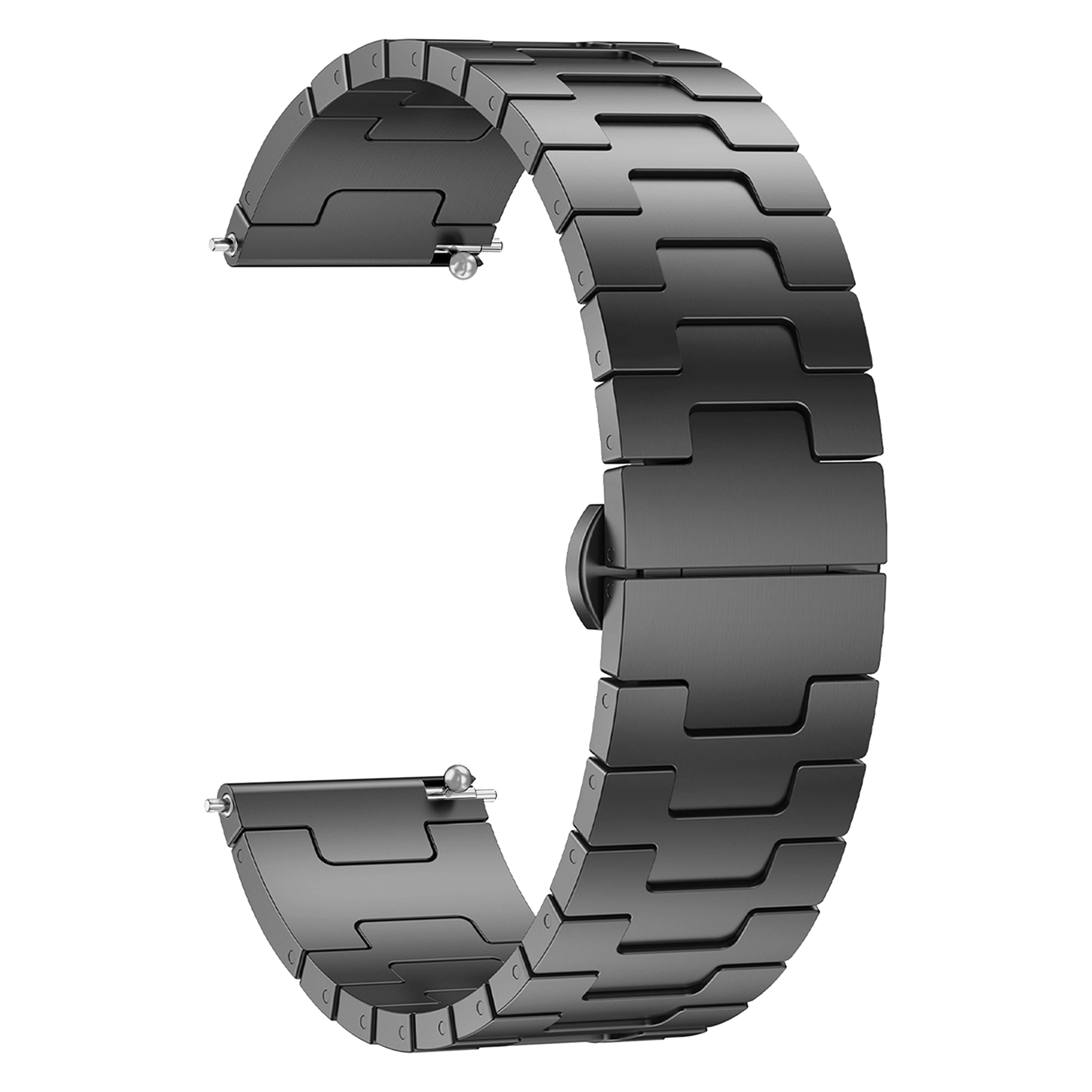 ACM Watch Strap Metal Stainless Steel 22mm compatible with Pebble Urbane Smartwatch Belt Luxury Band Black     			ACM Watch Strap Metal Stainless Steel 22mm compatible with Pebble Urbane Smartwatch Belt Luxury Band Black