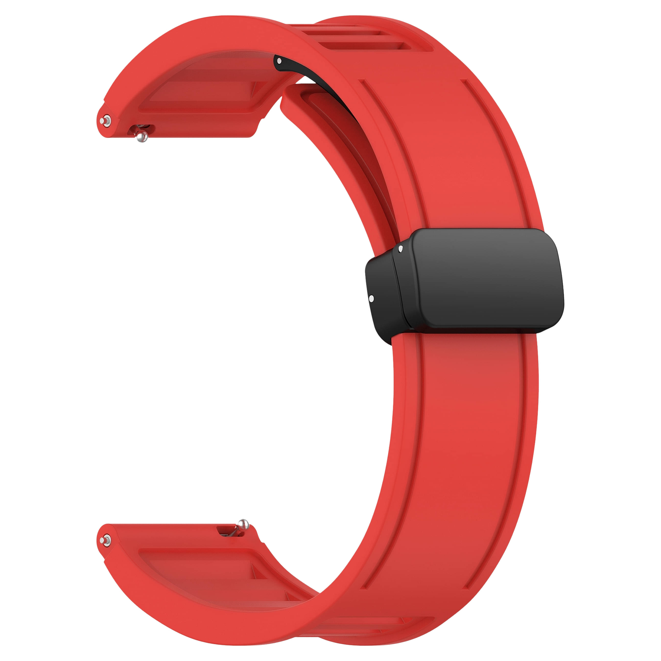     			ACM Watch Strap Silicone Belt Magnetic Clasp 22mm compatible with Fastrack Revoltt X Smartwatch Hook Sports Band Red