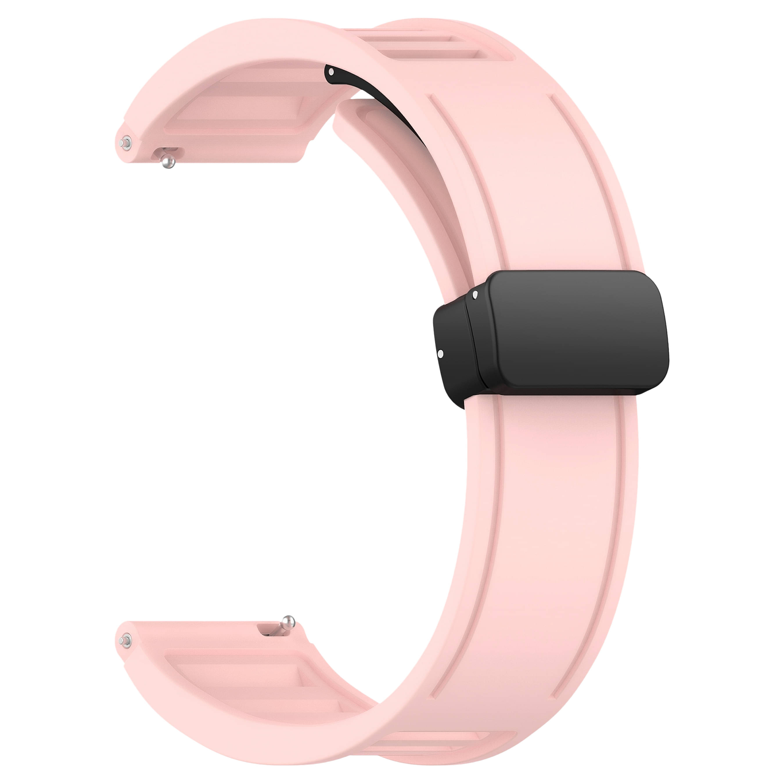     			ACM Watch Strap Silicone Belt Magnetic Clasp 22mm compatible with Noise Colorfit Pro 5 Max Smartwatch Hook Sports Band Creame Pink