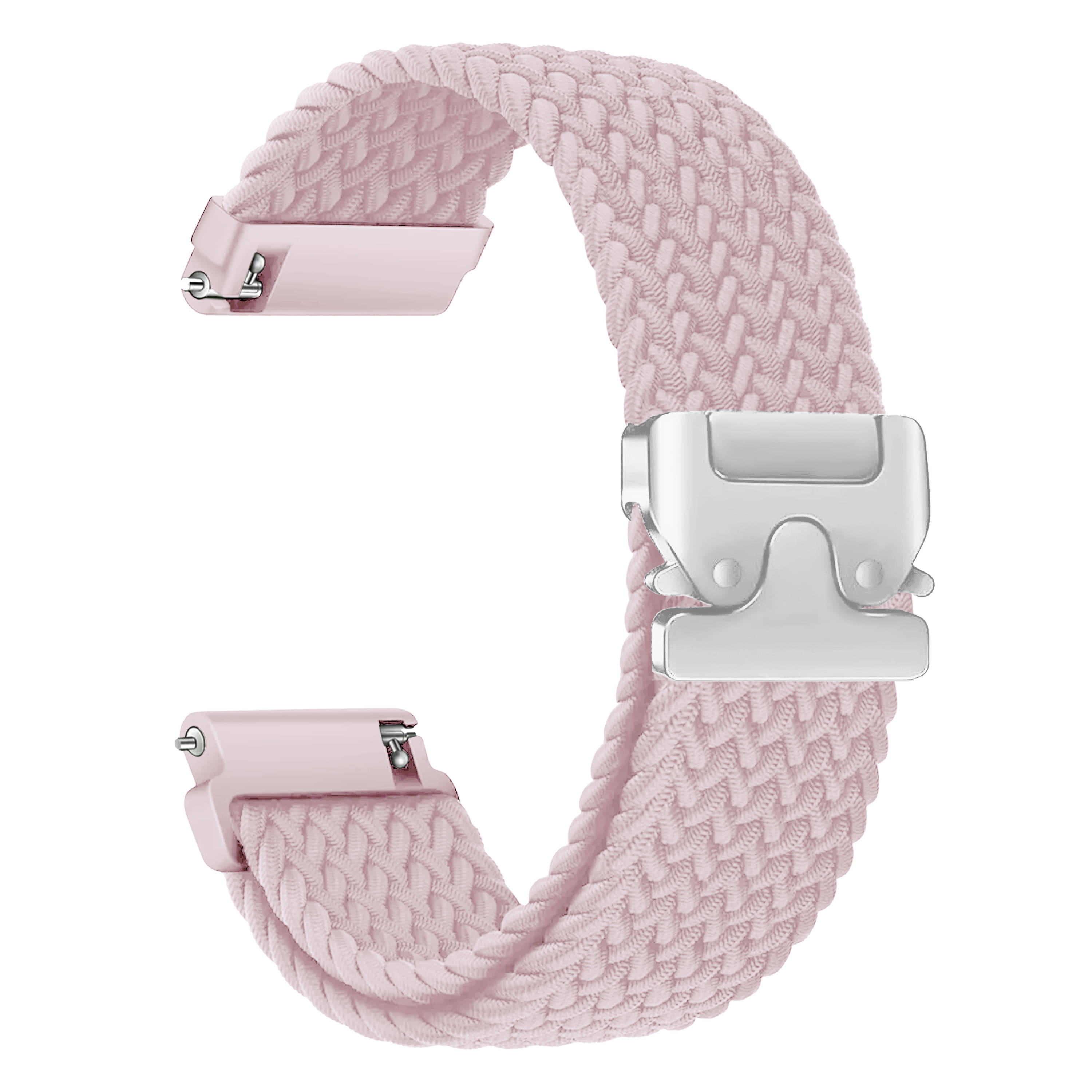 ACM Watch Strap Woven Braided Clipper 22mm compatible with Boat Wave Active Smartwatch Adjustable Belt Band Creame Pink ACM Watch Strap Woven Braided Clipper 22mm compatible with Boat Wave Active Smartwatch Adjustable Belt Band Creame Pink