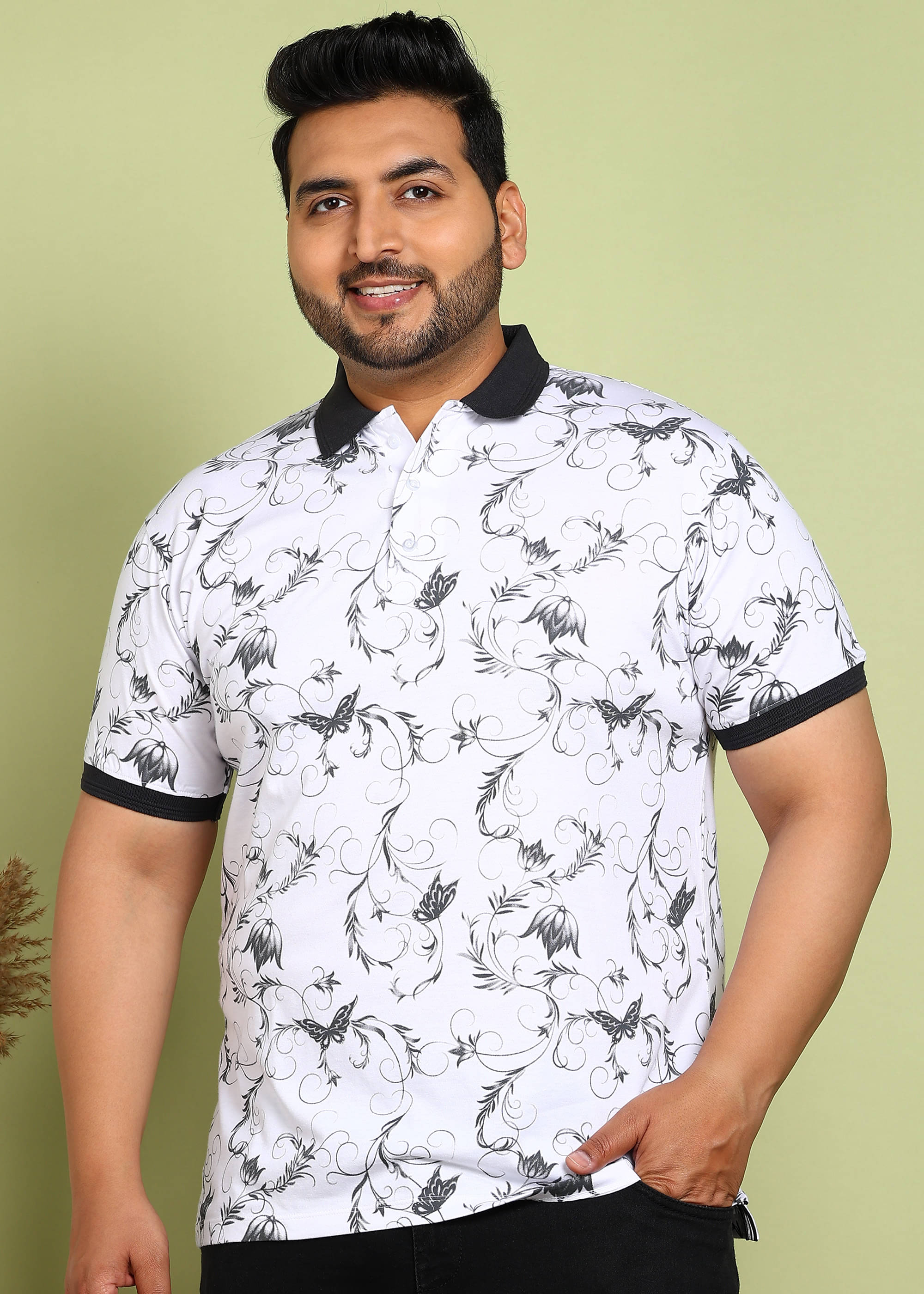 ADWYN PETER Pack of 1 Cotton Regular Fit Printed Half Sleeves Men's Polo T Shirt ( Grey ) ADWYN PETER Pack of 1 Cotton Regular Fit Printed Half Sleeves Men's Polo T Shirt ( Grey )