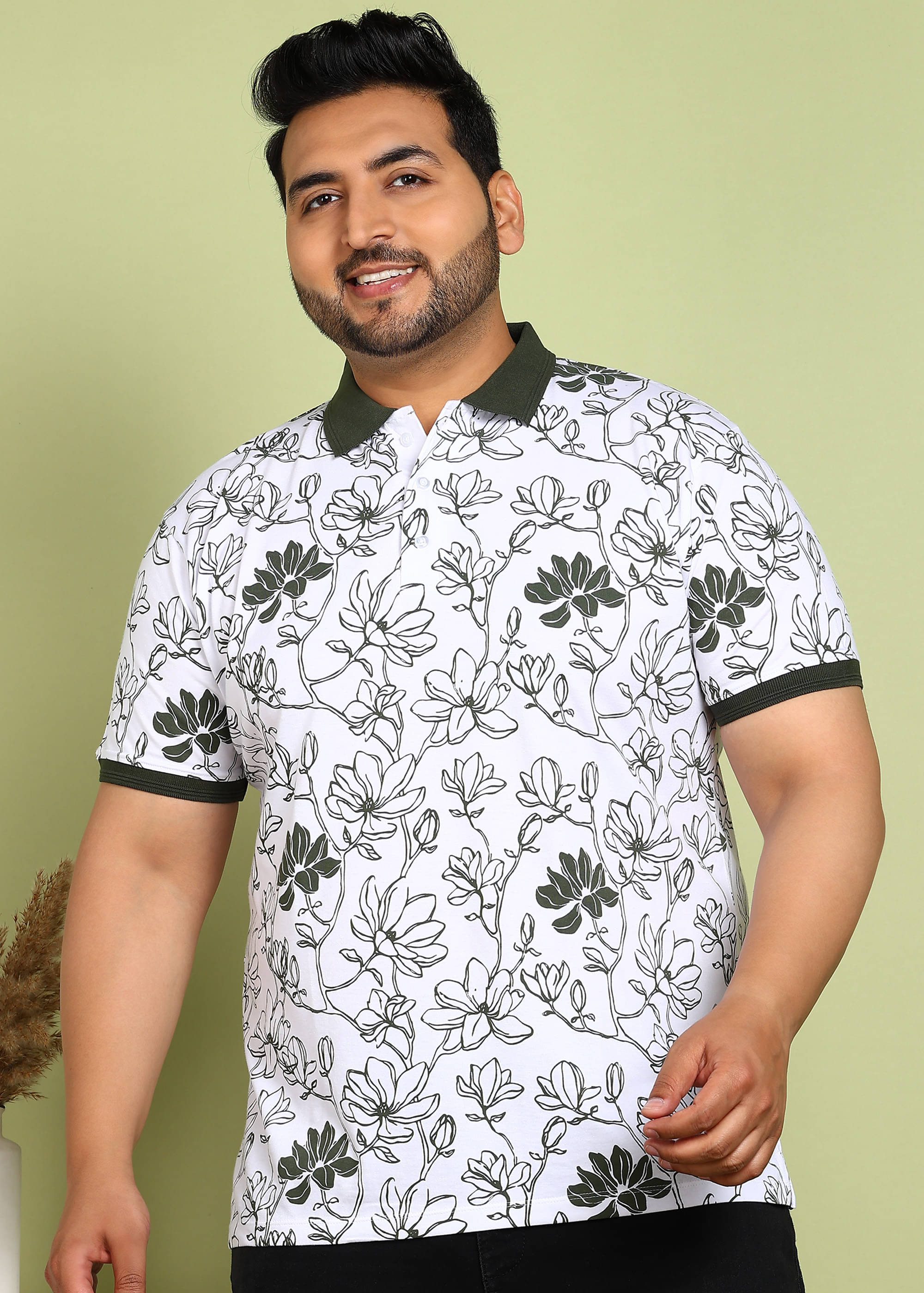 ADWYN PETER Pack of 1 Cotton Regular Fit Printed Half Sleeves Men's Polo T Shirt ( Green ) ADWYN PETER Pack of 1 Cotton Regular Fit Printed Half Sleeves Men's Polo T Shirt ( Green )