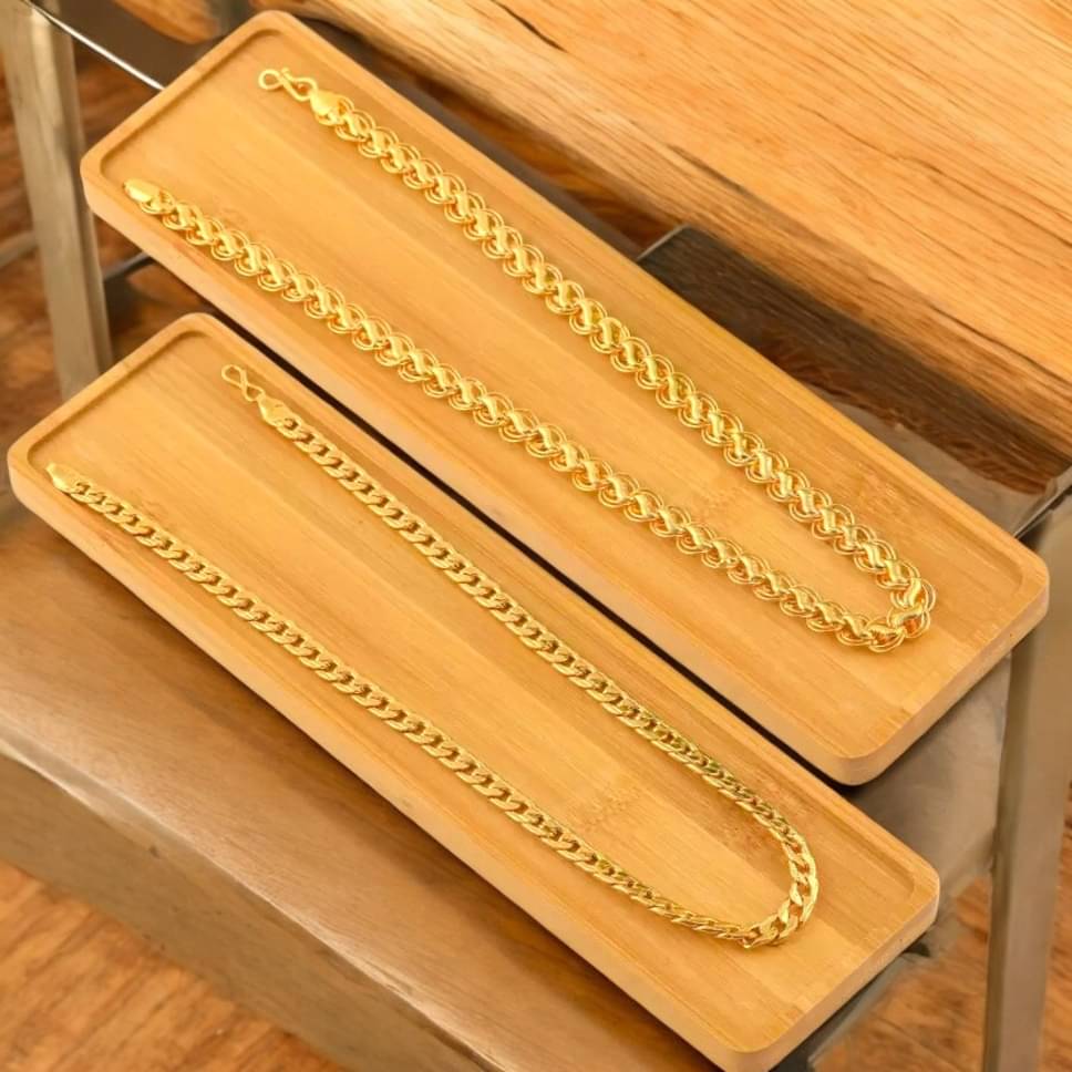     			AKLINA Gold Plated Chains Combo ( Set of 2 )