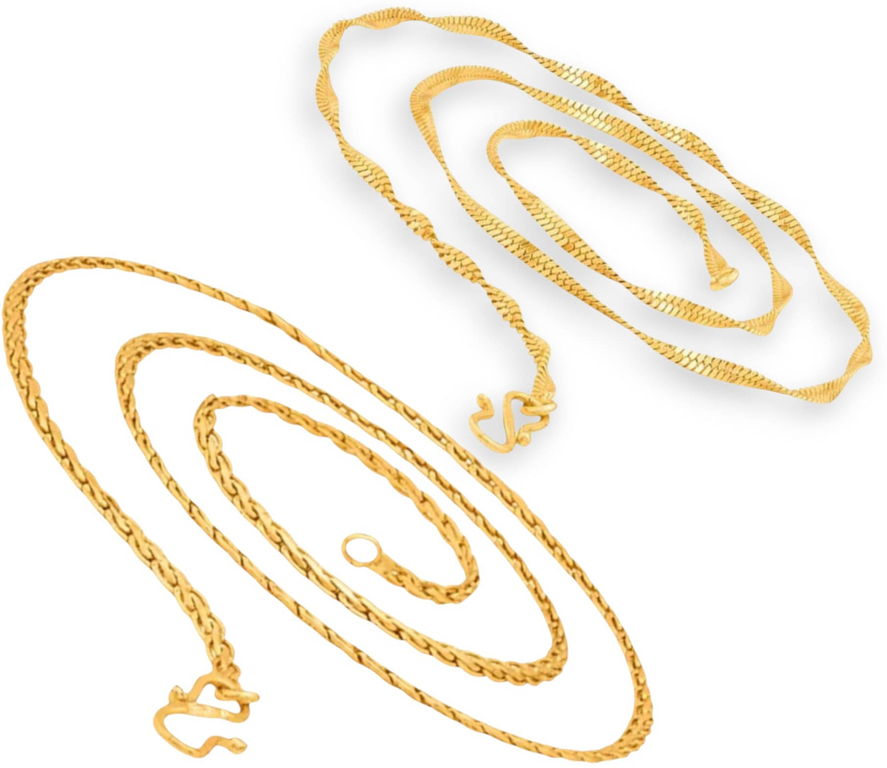     			AKLINA Gold Plated Chains Combo ( Set of 2 )