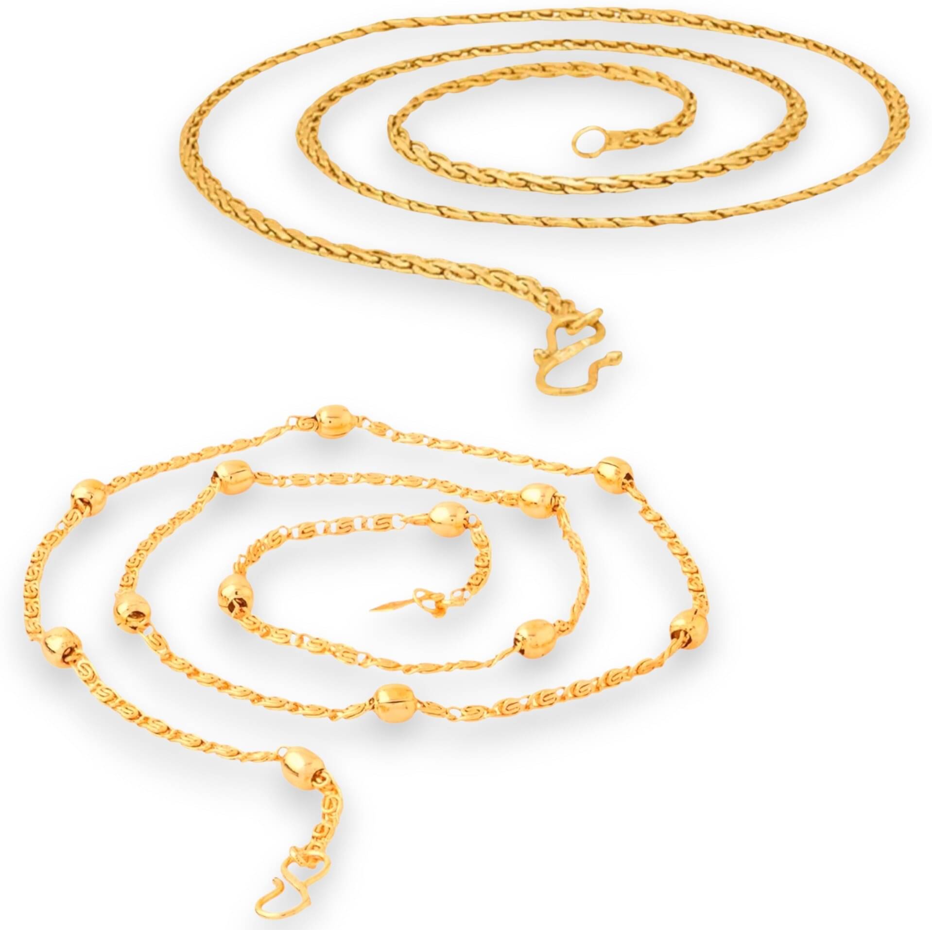     			AKLINA Gold Plated Chains Combo ( Set of 2 )