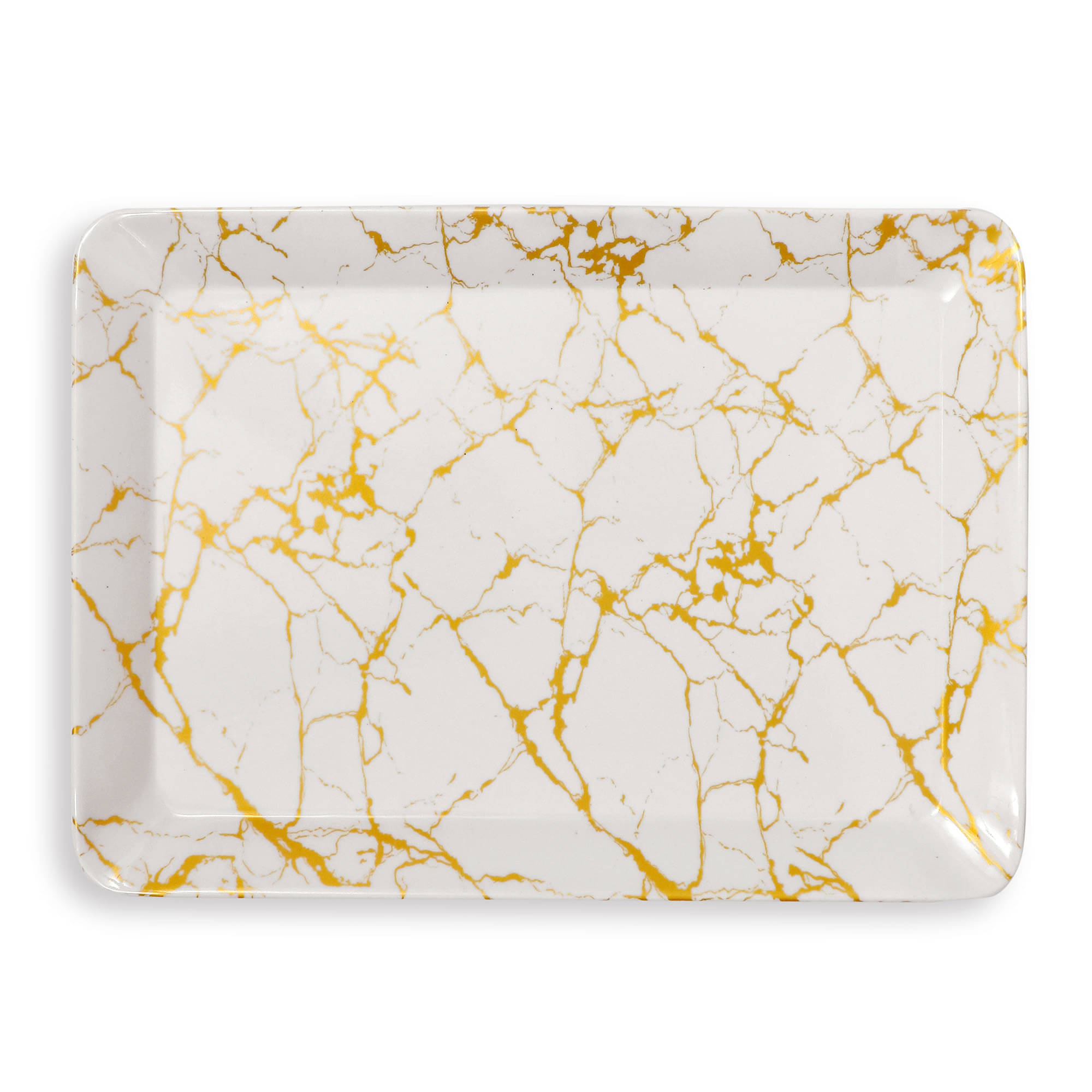     			AURKA ARK-AK-603-WHT-GOLD-PC-1 Printed Melamine Dinner Set ( Pack of 1 ) Gold
