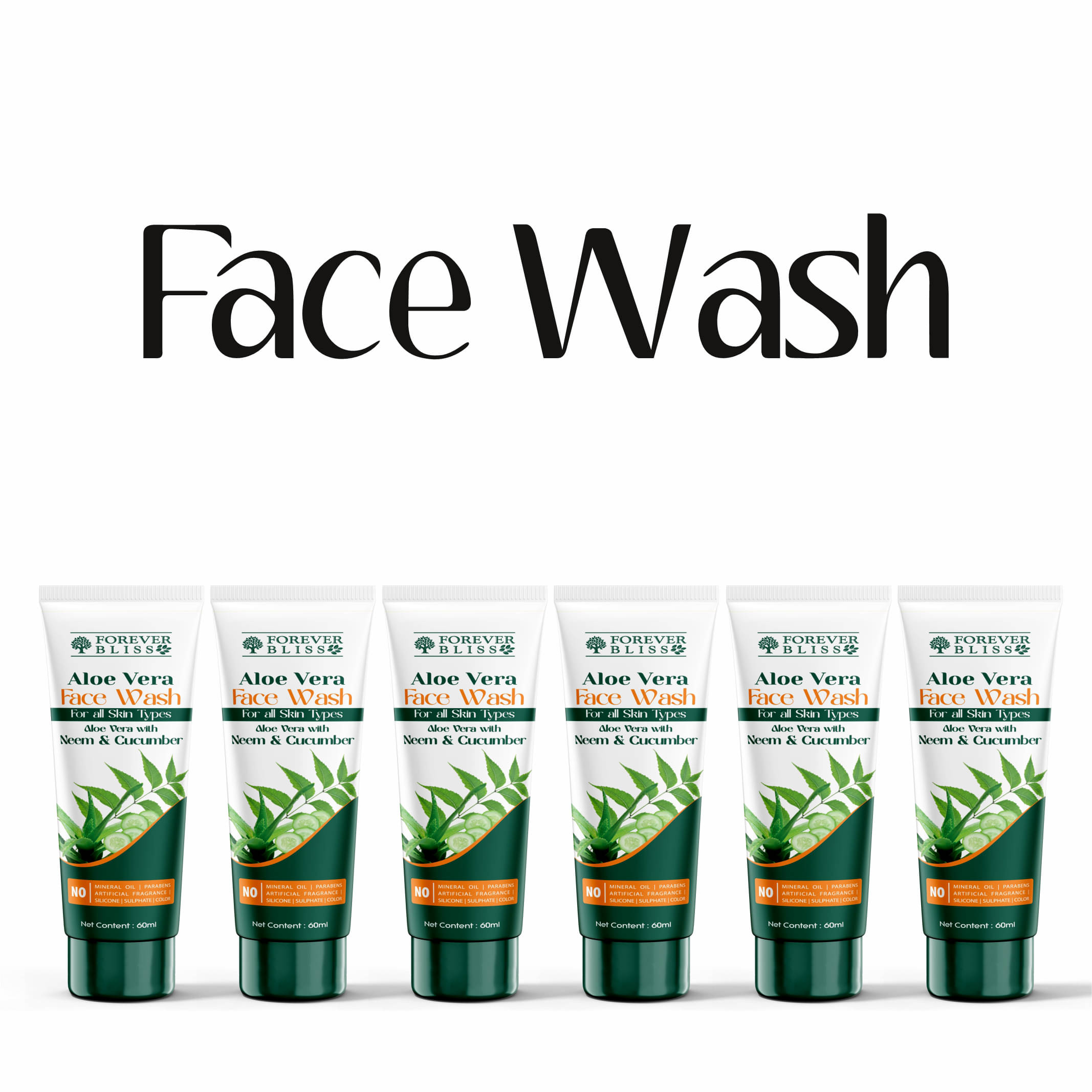     			Aloe vera With Neem & Cucumber Face Wash (Pack Of 6)
