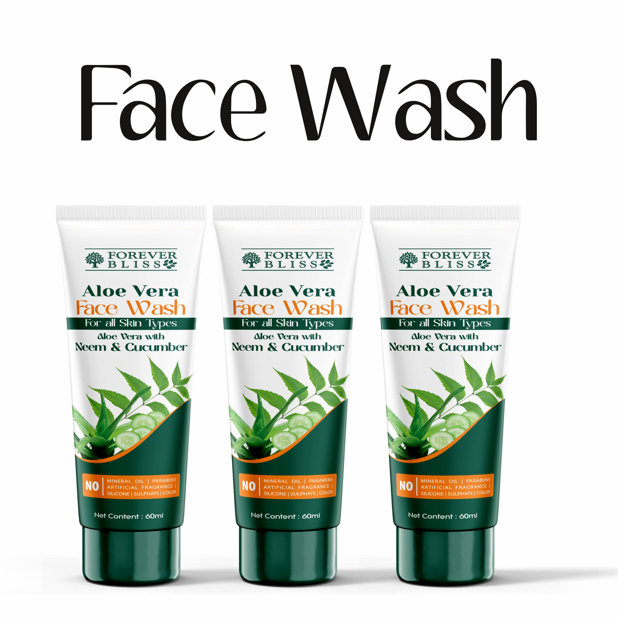     			Aloe vera With Neem & Cucumber Face Wash (Pack Of 3)