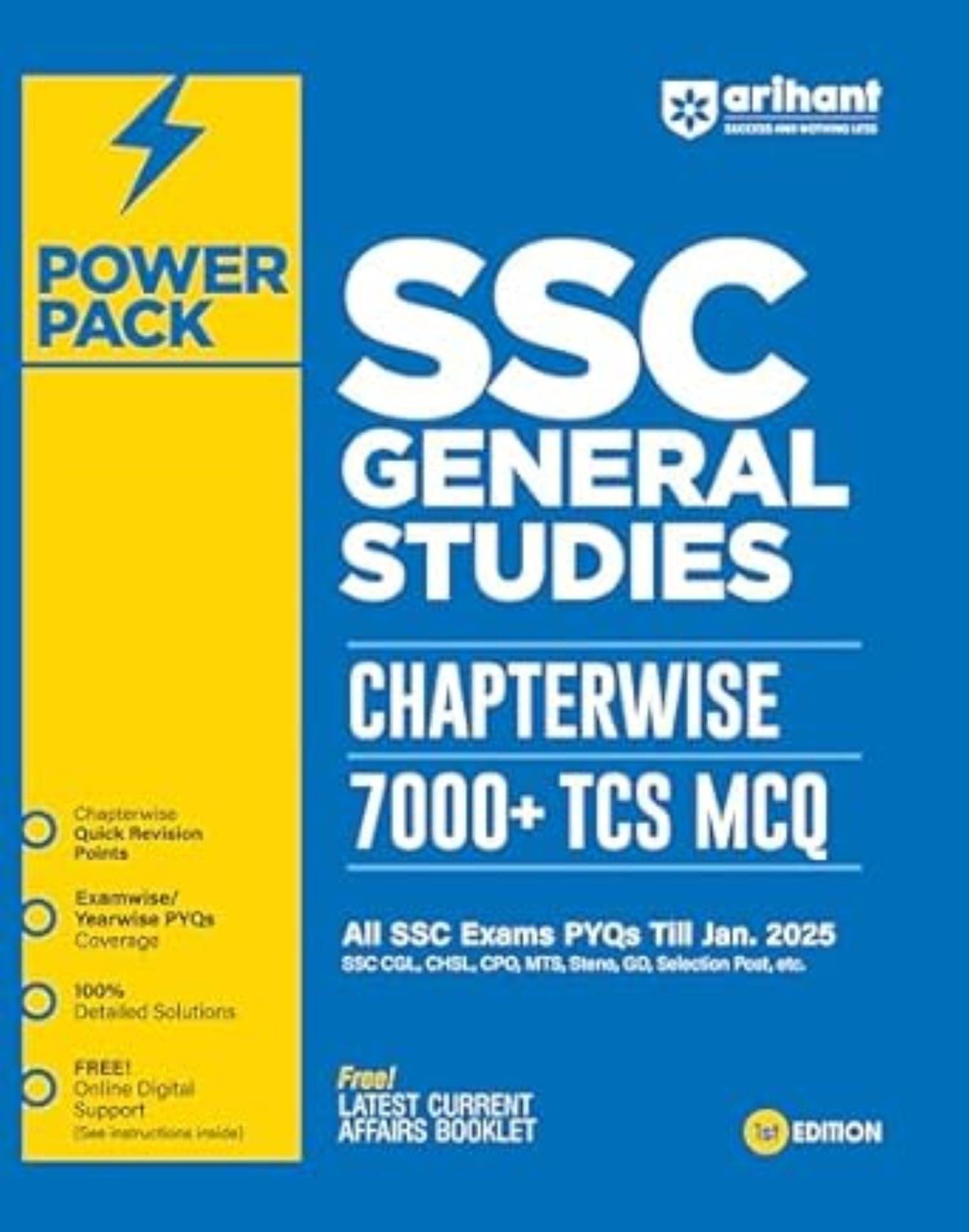     			Arihant Power Pack Series for SSC General Studies | Chapterwise 7000+ TCS MCQ | All SSC Exams PYQs Till Jan.2025 IN ENGLISH