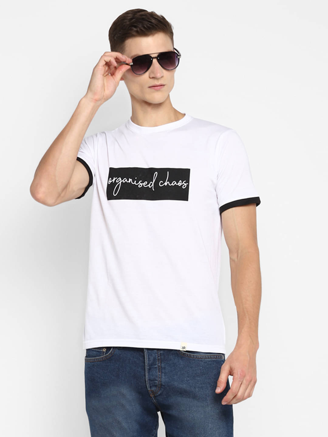 BUKKL Cotton Regular Fit Printed Half Sleeves Men's Round T-Shirt - White ( Pack of 1 ) BUKKL Cotton Regular Fit Printed Half Sleeves Men's Round T-Shirt - White ( Pack of 1 )
