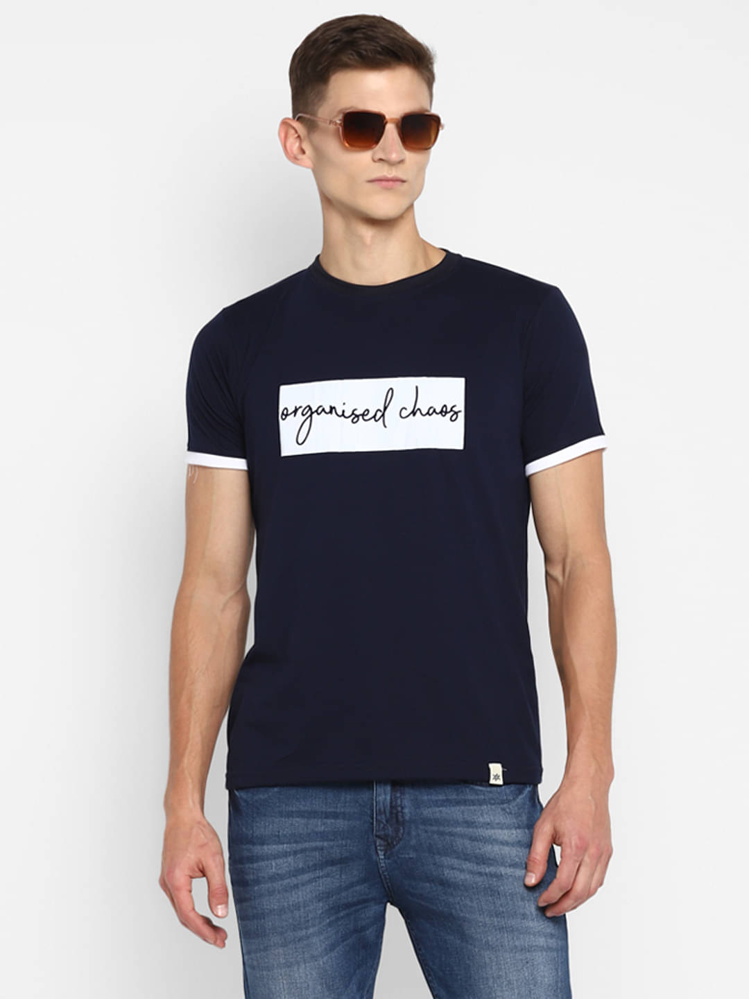BUKKL Cotton Regular Fit Printed Half Sleeves Men's Round T-Shirt - Navy ( Pack of 1 )     			BUKKL Cotton Regular Fit Printed Half Sleeves Men's Round T-Shirt - Navy ( Pack of 1 )