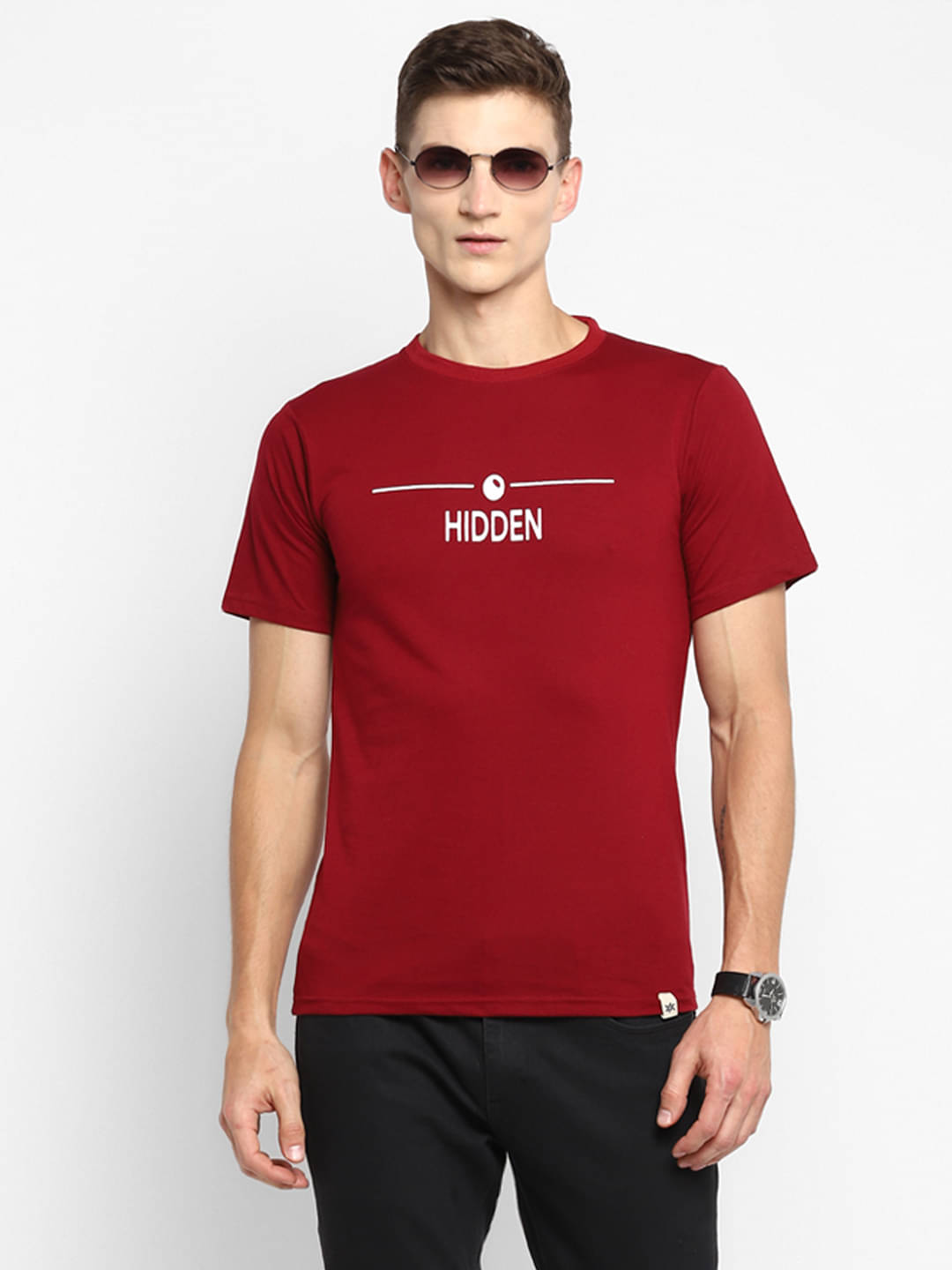 BUKKL Cotton Regular Fit Printed Half Sleeves Men's Round T-Shirt - Maroon ( Pack of 1 ) BUKKL Cotton Regular Fit Printed Half Sleeves Men's Round T-Shirt - Maroon ( Pack of 1 )