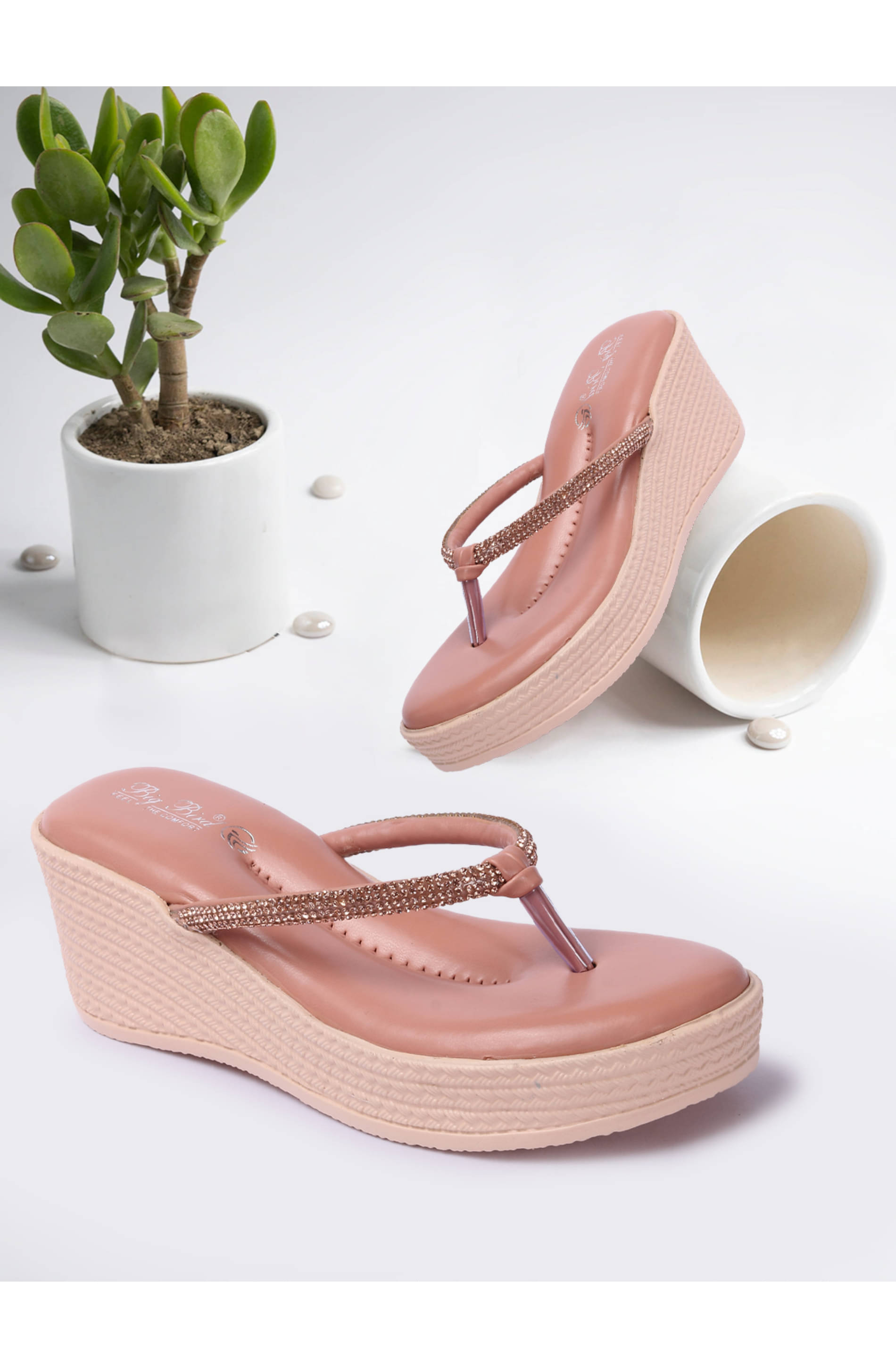     			Big Bird Footwear Pink Women's Sandal Heels