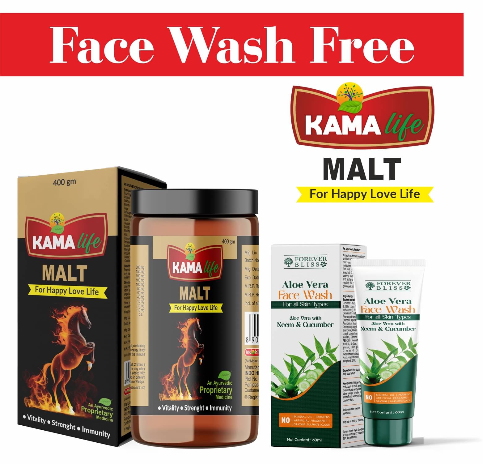     			Buy Kama Life Malt And Get 1 Face Wash