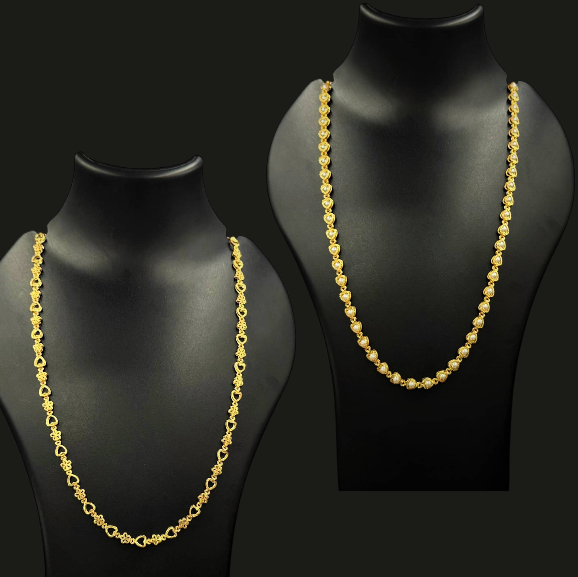     			Charms Gold Plated Chains Combo ( Set of 2 )