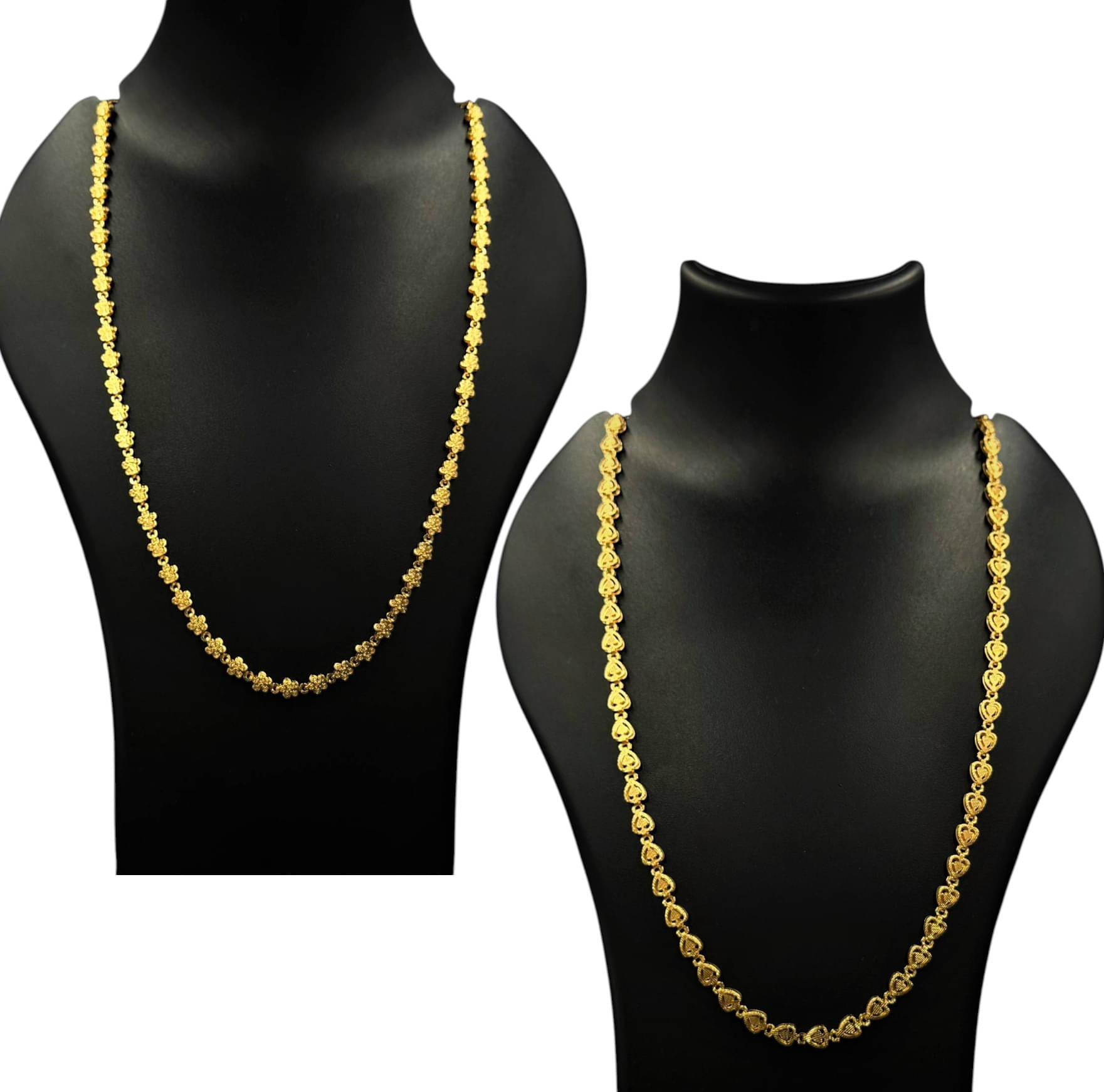     			Charms Gold Plated Chains Combo ( Set of 2 )