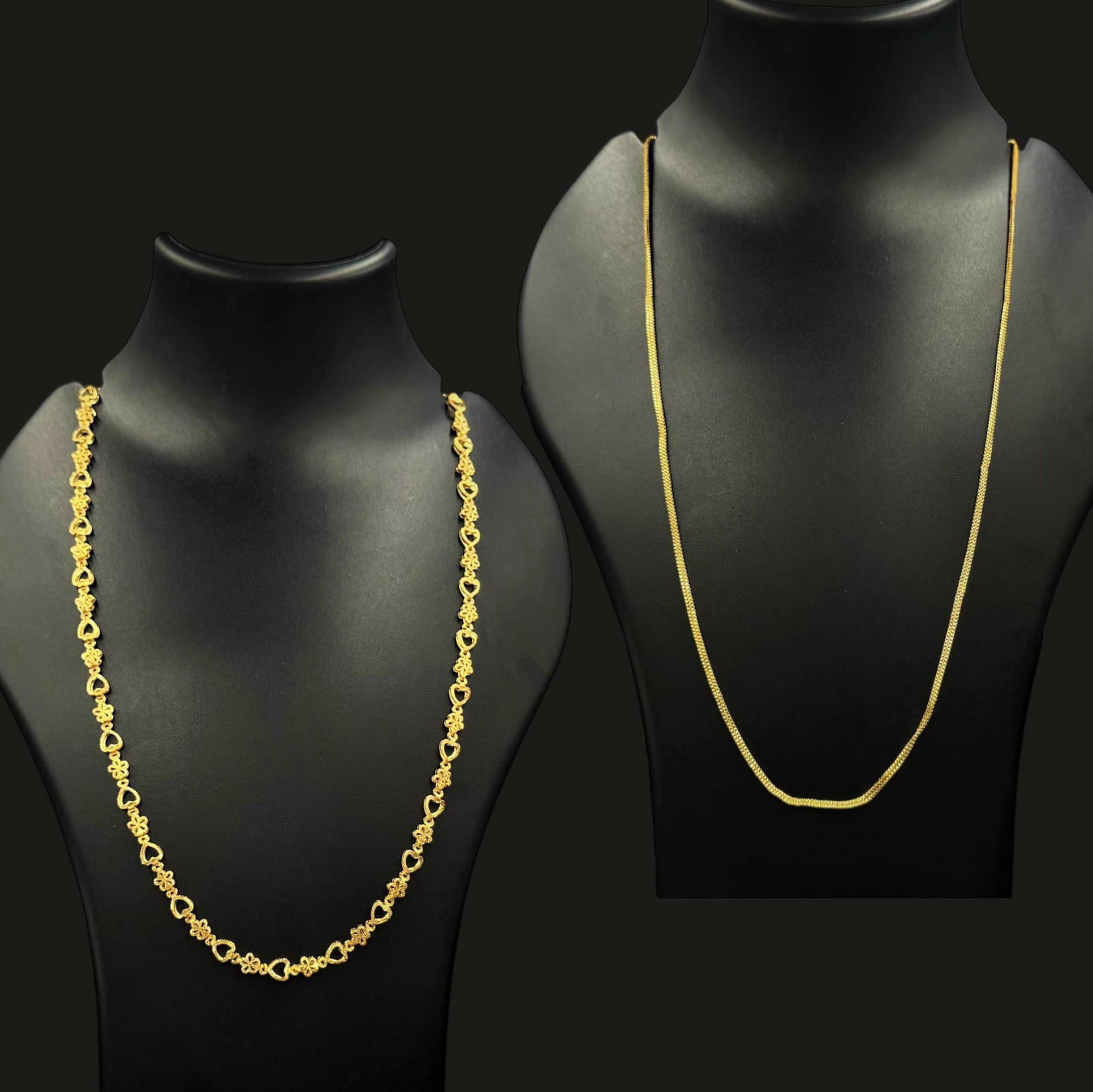     			Charms Gold Plated Chains Combo ( Set of 2 )