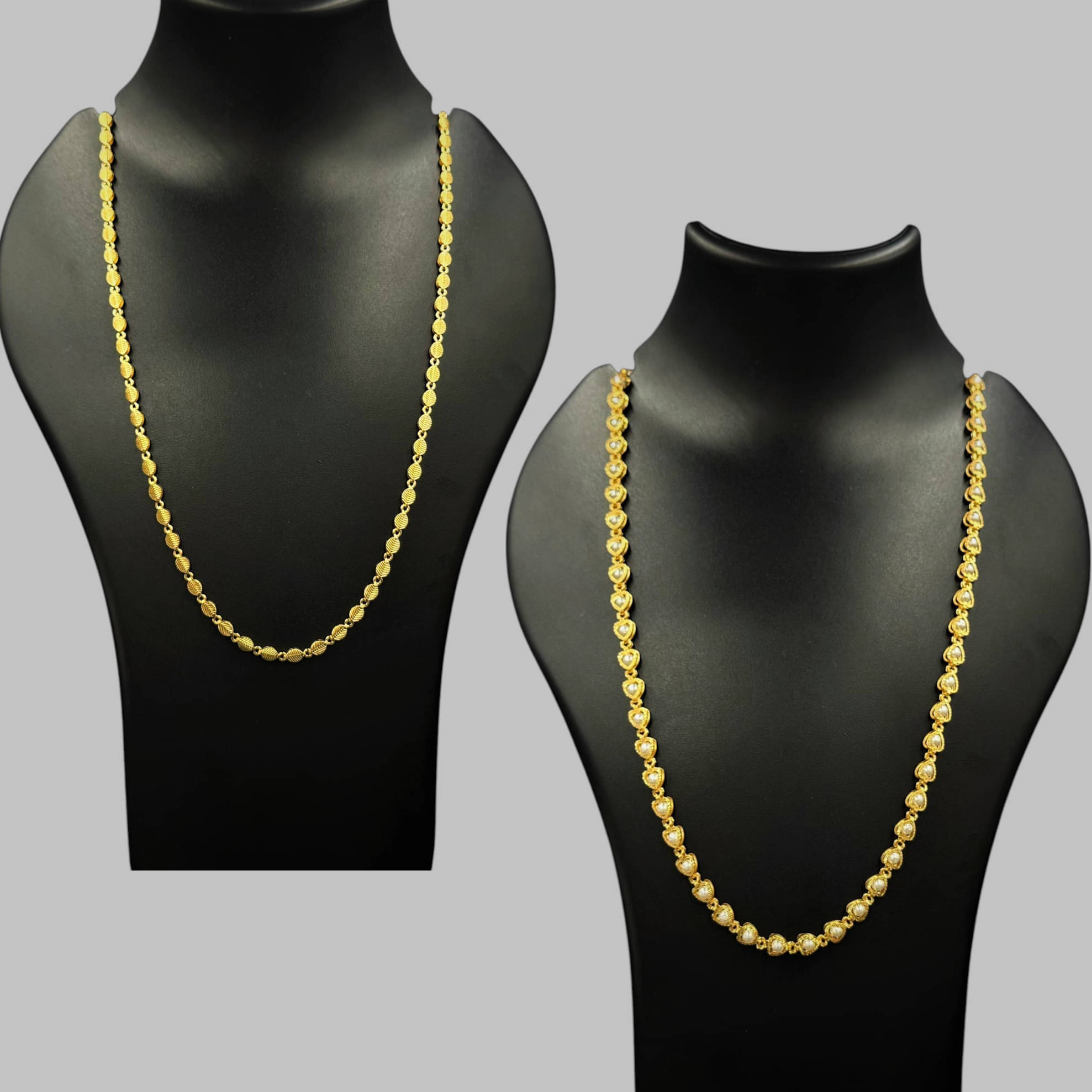     			Charms Gold Plated Chains Combo ( Set of 2 )