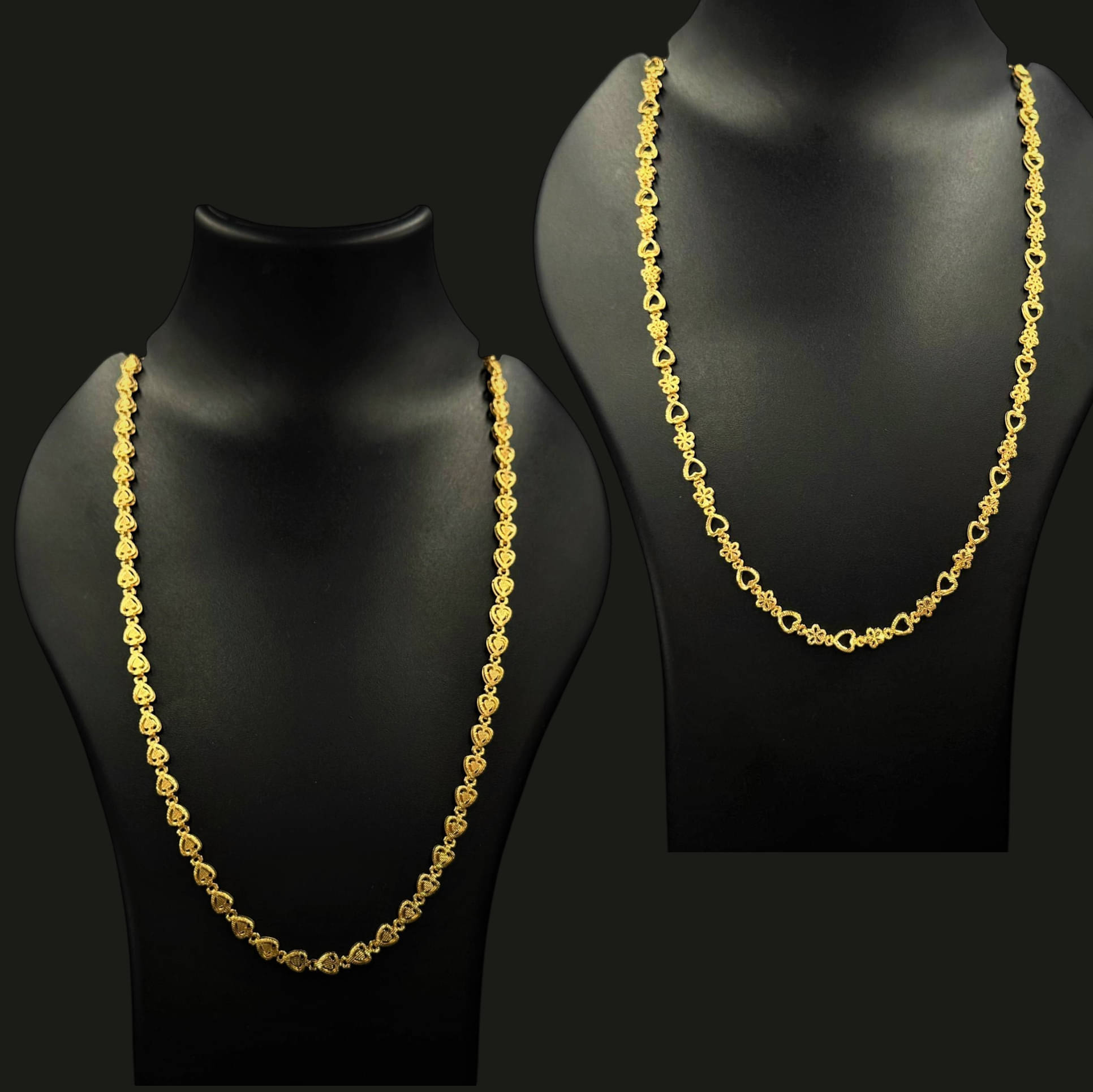     			Charms Gold Plated Chains Combo ( Set of 2 )