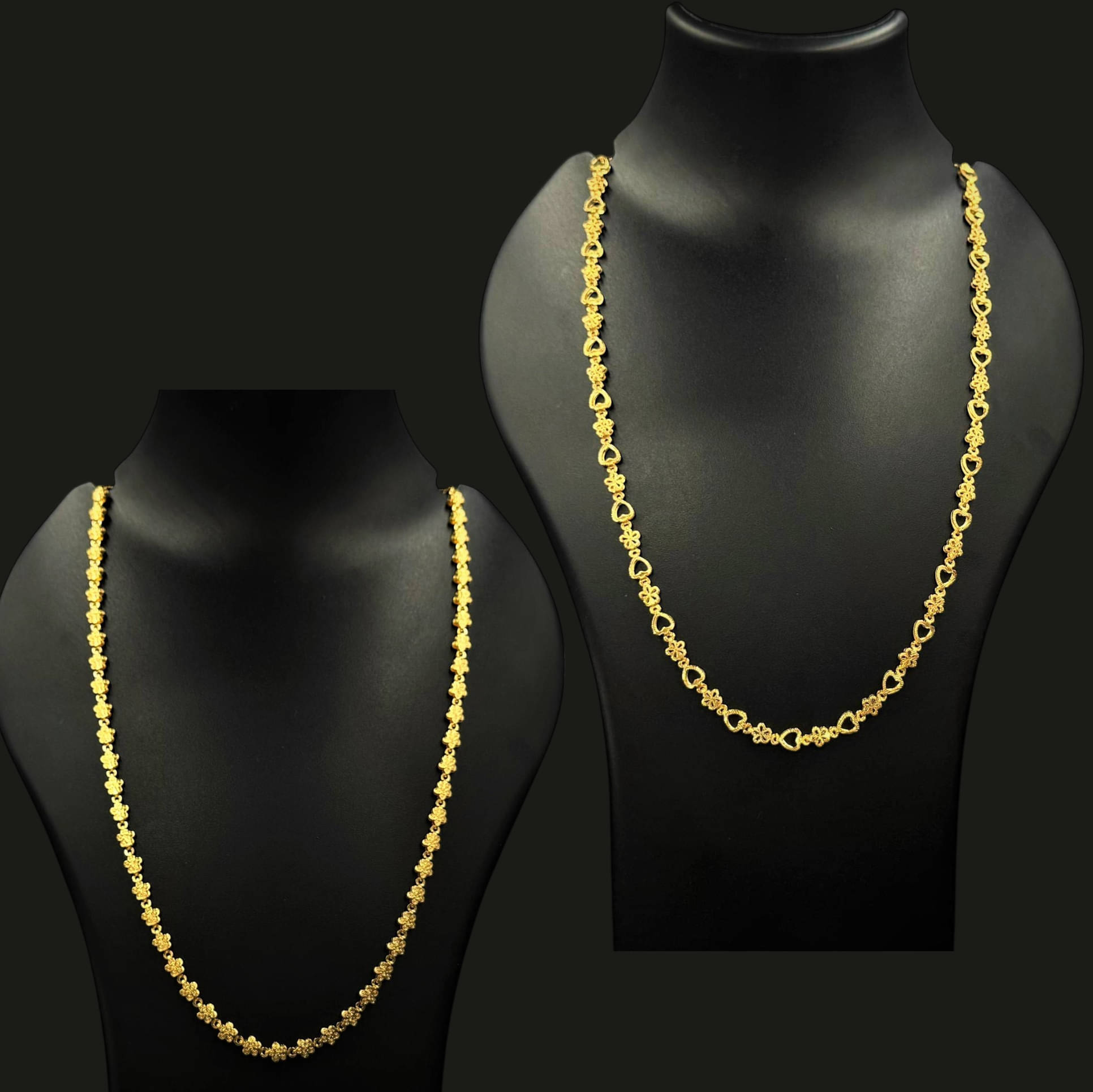     			Charms Gold Plated Chains Combo ( Set of 2 )