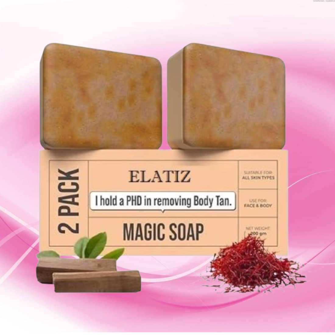 Elatiz Beauty Sandalwood & Saffron soap Magic Soap for All Skin Type ( Pack of 2 )