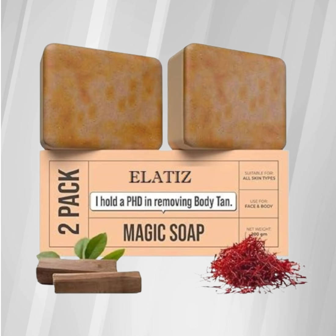 Elatiz Beauty Sandalwood & Saffron soap Magic Soap for All Skin Type ( Pack of 2 ) Elatiz Beauty Sandalwood & Saffron soap Magic Soap for All Skin Type ( Pack of 2 )
