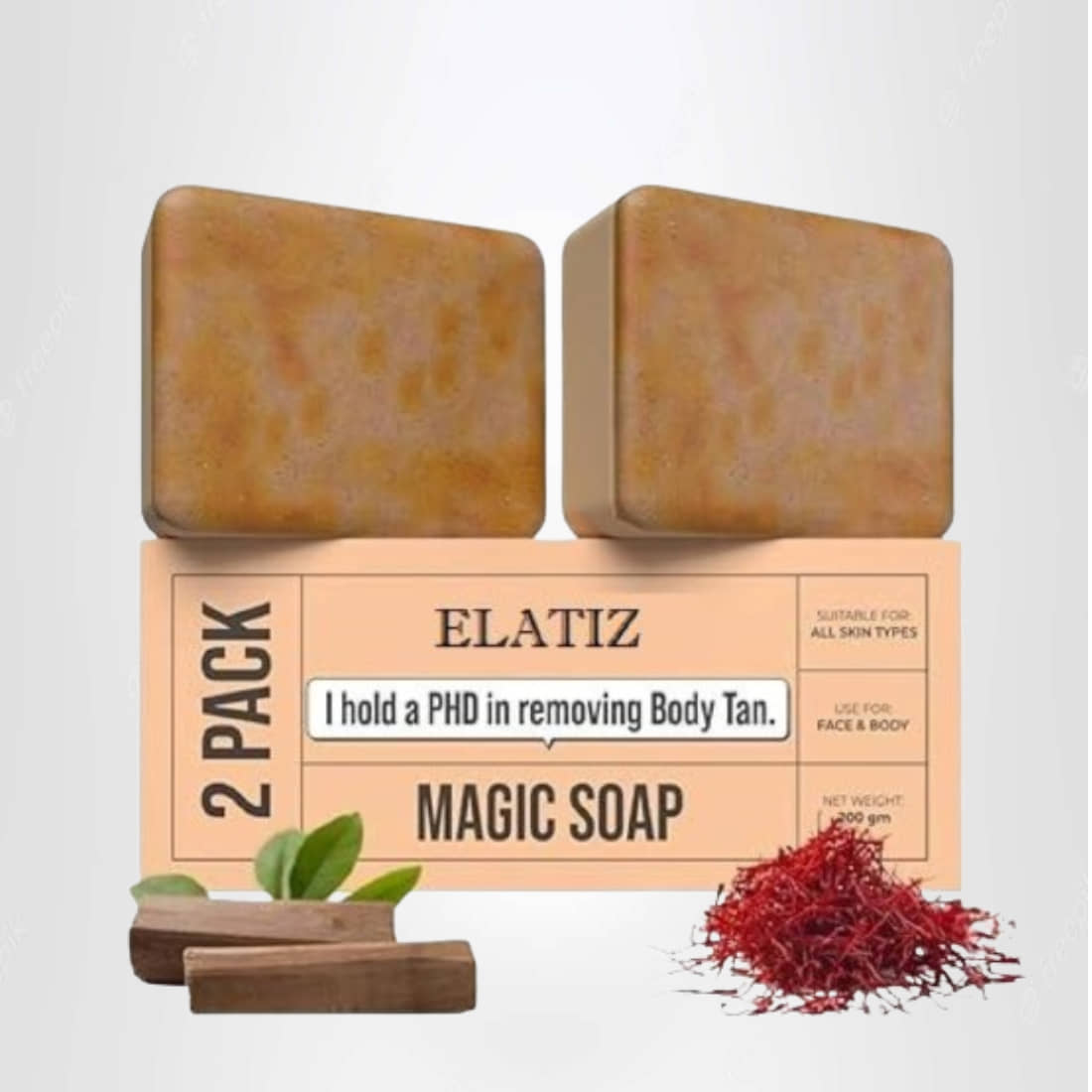 Elatiz Beauty Sandalwood & Saffron soap Magic Soap for All Skin Type ( Pack of 2 )