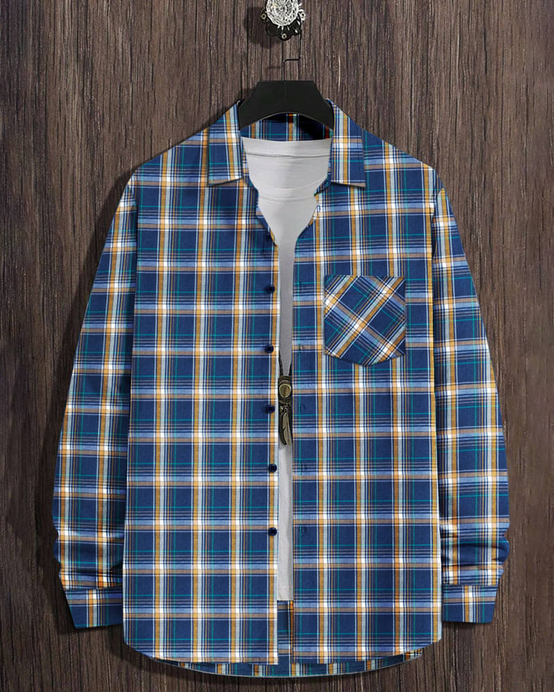 Eyebogler Cotton Blend Regular Fit Checks Full Sleeves Men's Casual Shirt - Orange ( Pack of 1 ) Eyebogler Cotton Blend Regular Fit Checks Full Sleeves Men's Casual Shirt - Orange ( Pack of 1 )