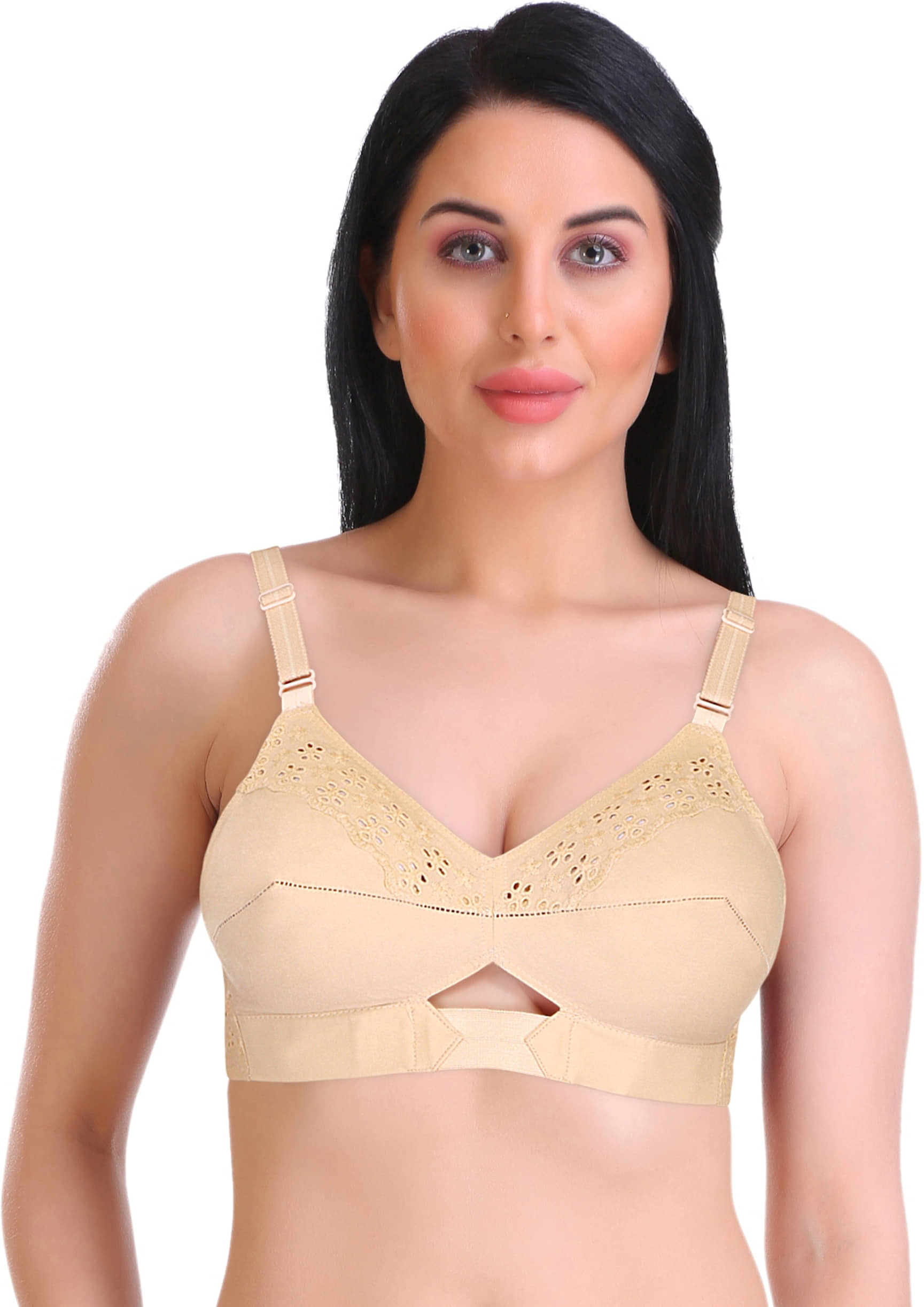 Featherline Pack of 1 Cotton Non Padded Everyday Bra For Women ( Beige )