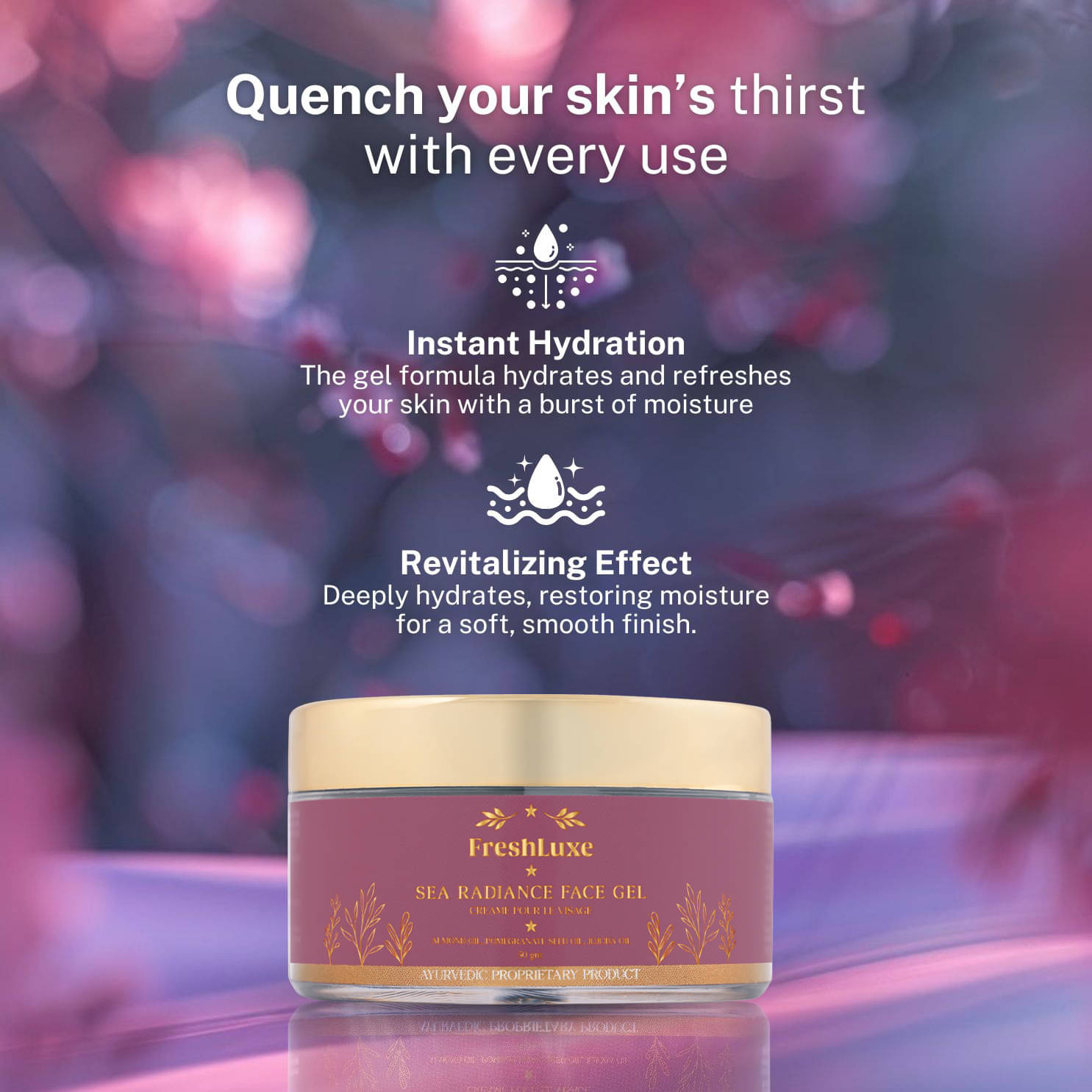     			FreshLuxe Sea Radiant Face Gel Almond Oil, Pomegranate Seed Oil, Jojoba Oil Hydrating, Revitalizing 50gm (Pack of 1)