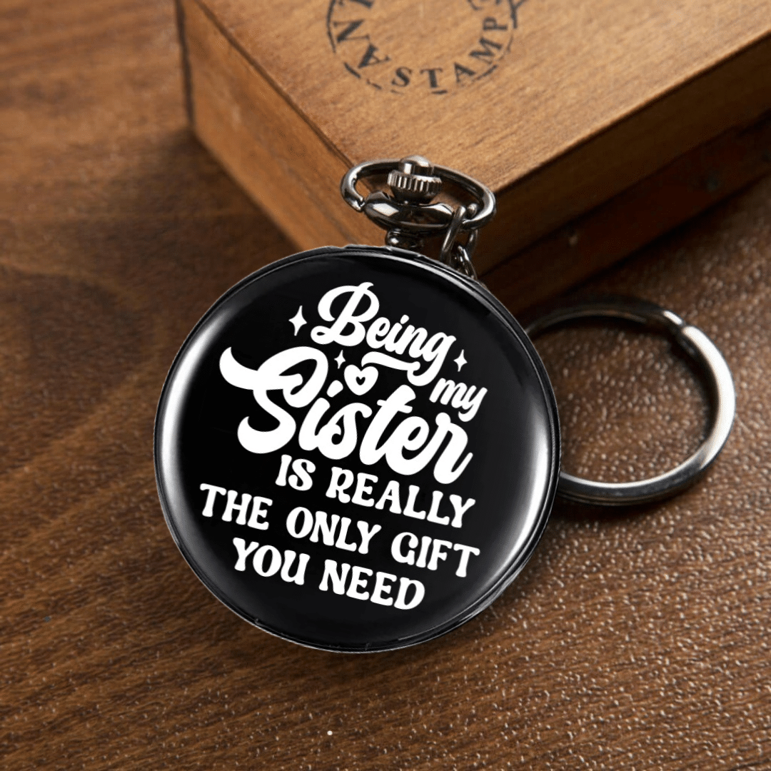 Black Pocket watch keyachain Unique Gift Sister only Gift you Need Theme Gift For Rakhi Girls Women's Key Chain Black Pocket watch keyachain Unique Gift Sister only Gift you Need Theme Gift For Rakhi Girls Women's Key Chain