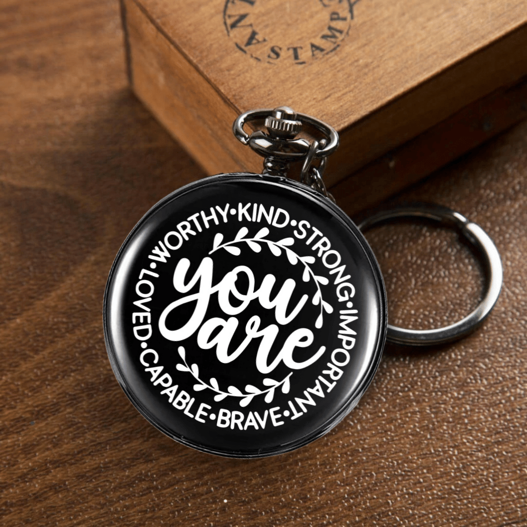 You Are My Circle Black Pocket Watch Keychain | Cute Love Gift for Boys Girls | Stylish Friendship Bag Charm You Are My Circle Black Pocket Watch Keychain | Cute Love Gift for Boys Girls | Stylish Friendship Bag Charm