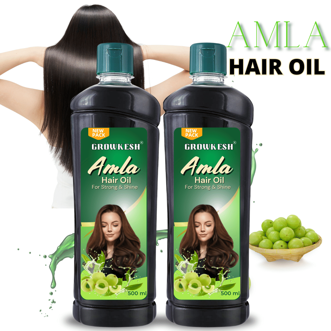 Growkesh Shine Enhancing Amla Oil 500 ml ( Pack of 2 )