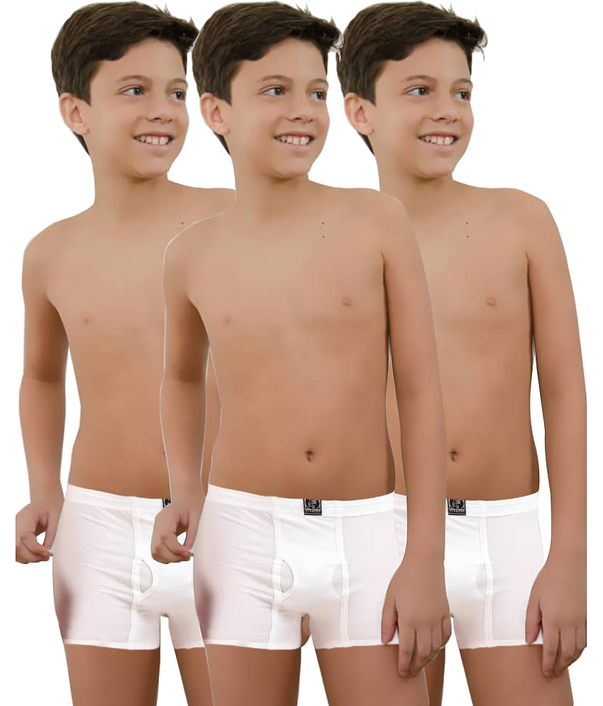 Inner Element Pack of 3 Boys Cotton Trunks ( White ) - Nightwear & Loungewear | Buy online on ZillyBuy