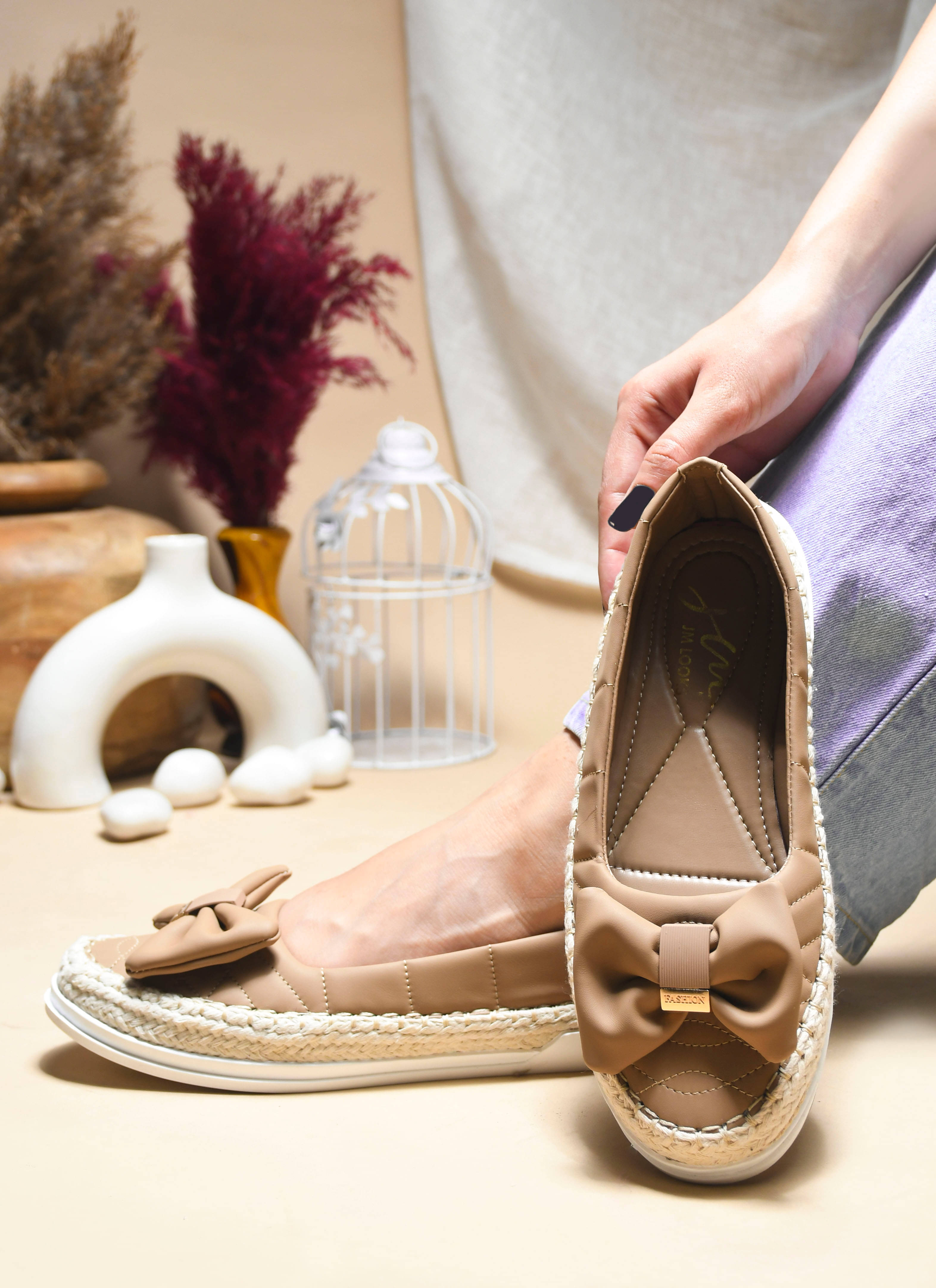     			JM Looks Beige Women's Casual Ballerinas