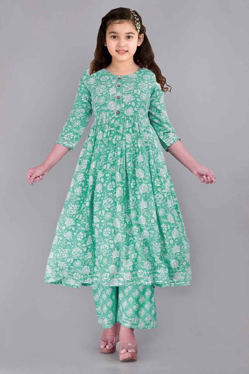     			JULEE Girls Rayon Kurti with Pants ( Pack of 1 , Sky Blue )