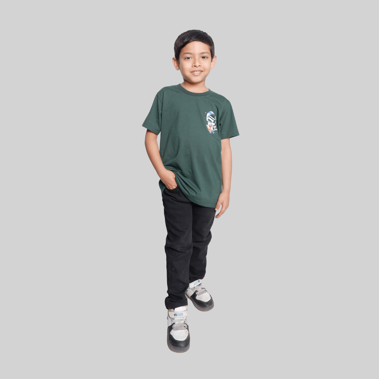     			Kidzee Kingdom Pack of 1 Boys Cotton T-Shirt ( Dark Green )