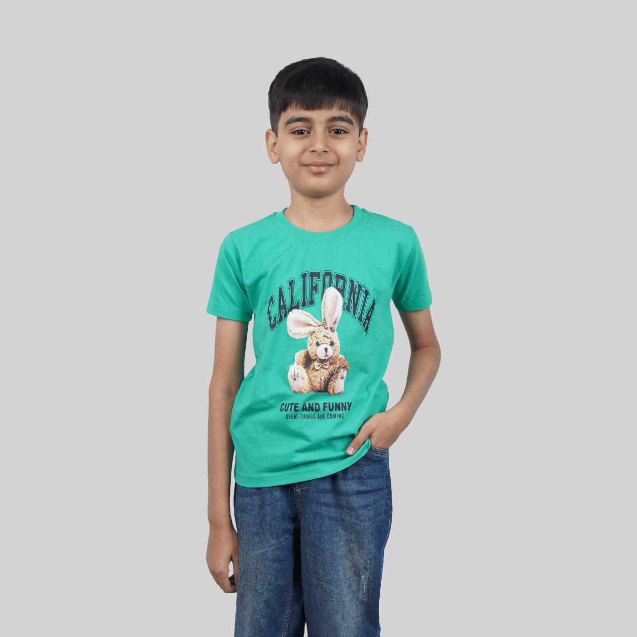    			Kidzee Kingdom Pack of 1 Boys Cotton T-Shirt ( Green )