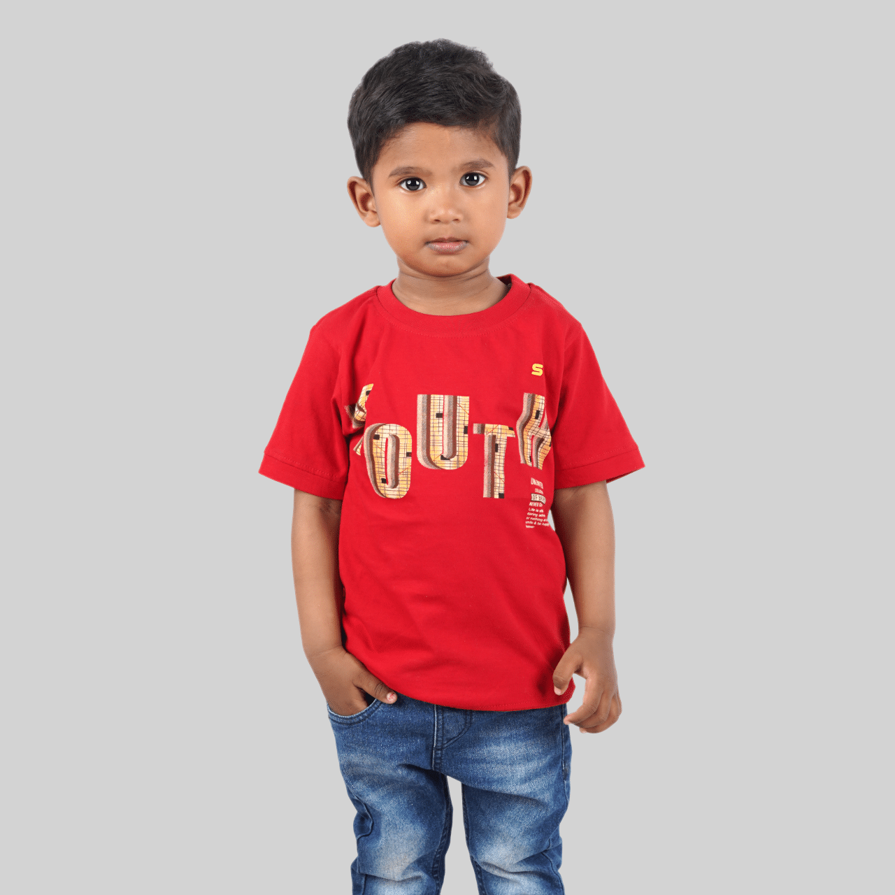     			Kidzee Kingdom Pack of 5 Boys Cotton T-Shirt ( Red )