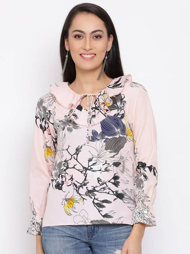     			OTIRA Women's Crepe Regular Top ( Pink )