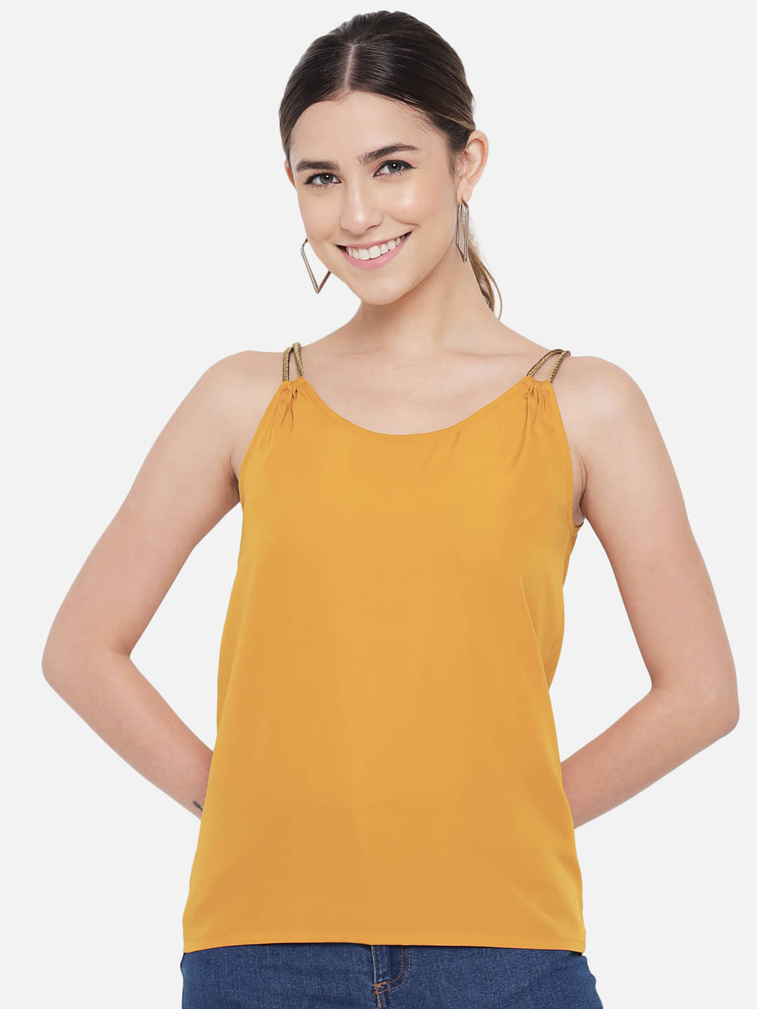 OTIRA Women's Crepe Regular Top ( Yellow ) OTIRA Women's Crepe Regular Top ( Yellow )