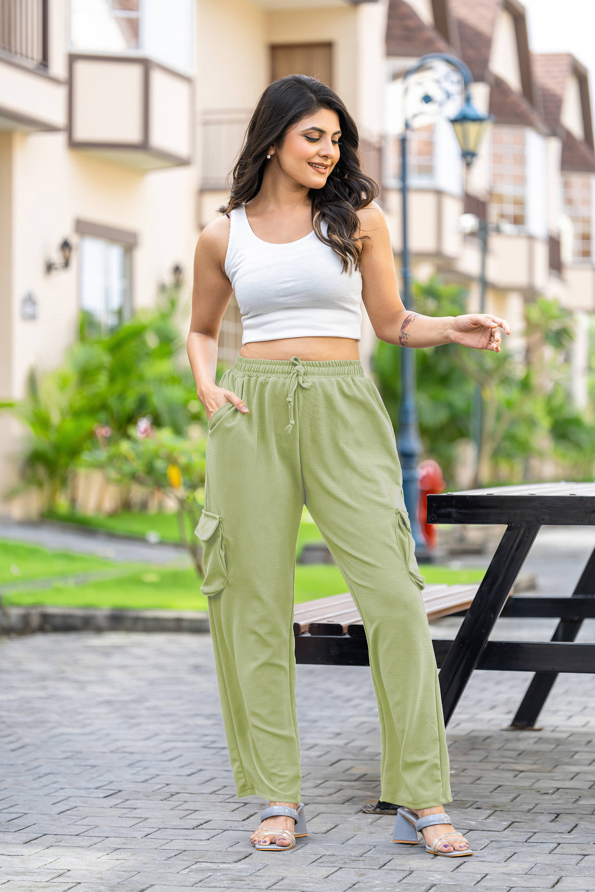     			SAKHWALA Pack of 1 Polyester Baggy Women's Cargo Pants ( Mint Green )